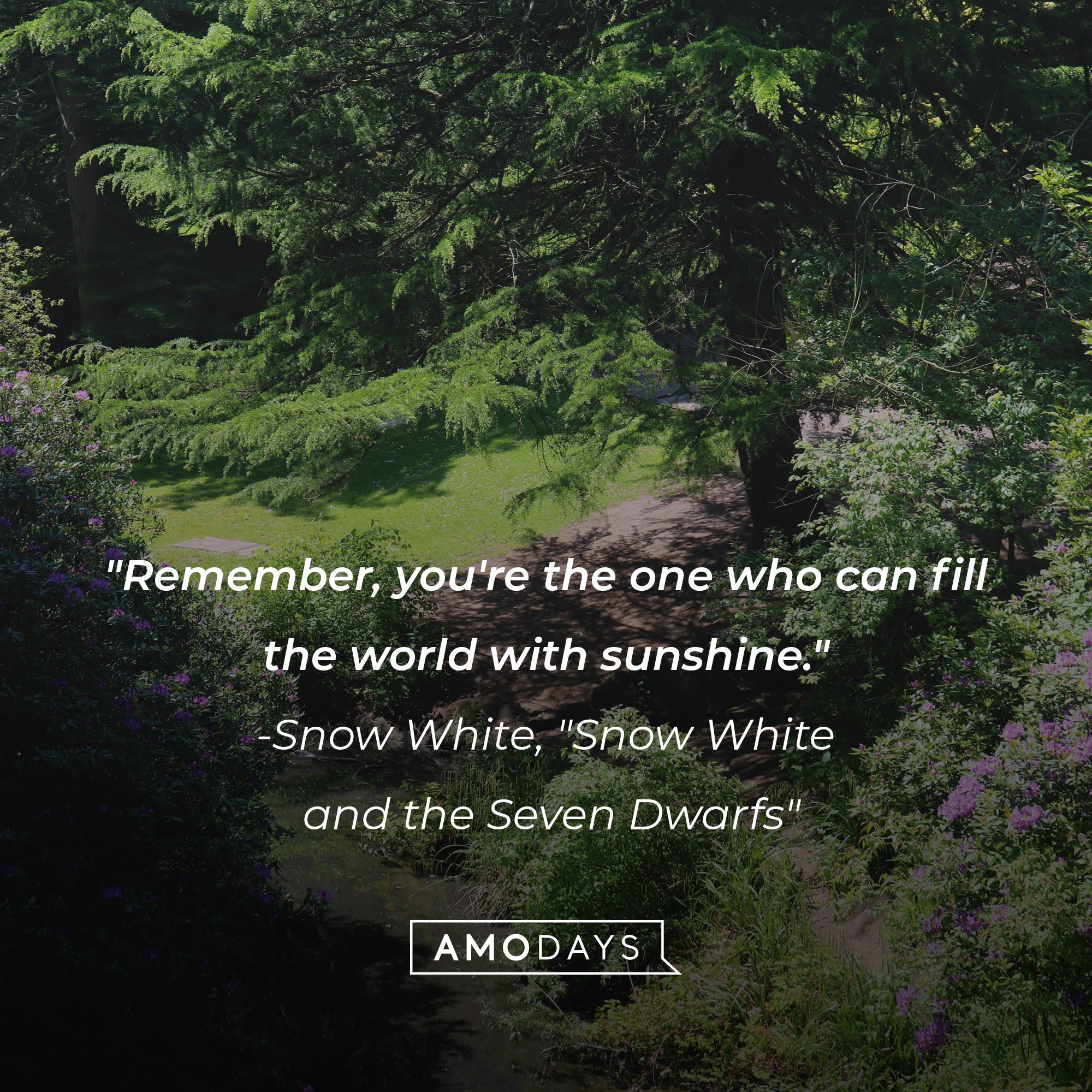 Snow White's quote: "Remember, you're the one who can fill the world with sunshine." | Image: Amo Days