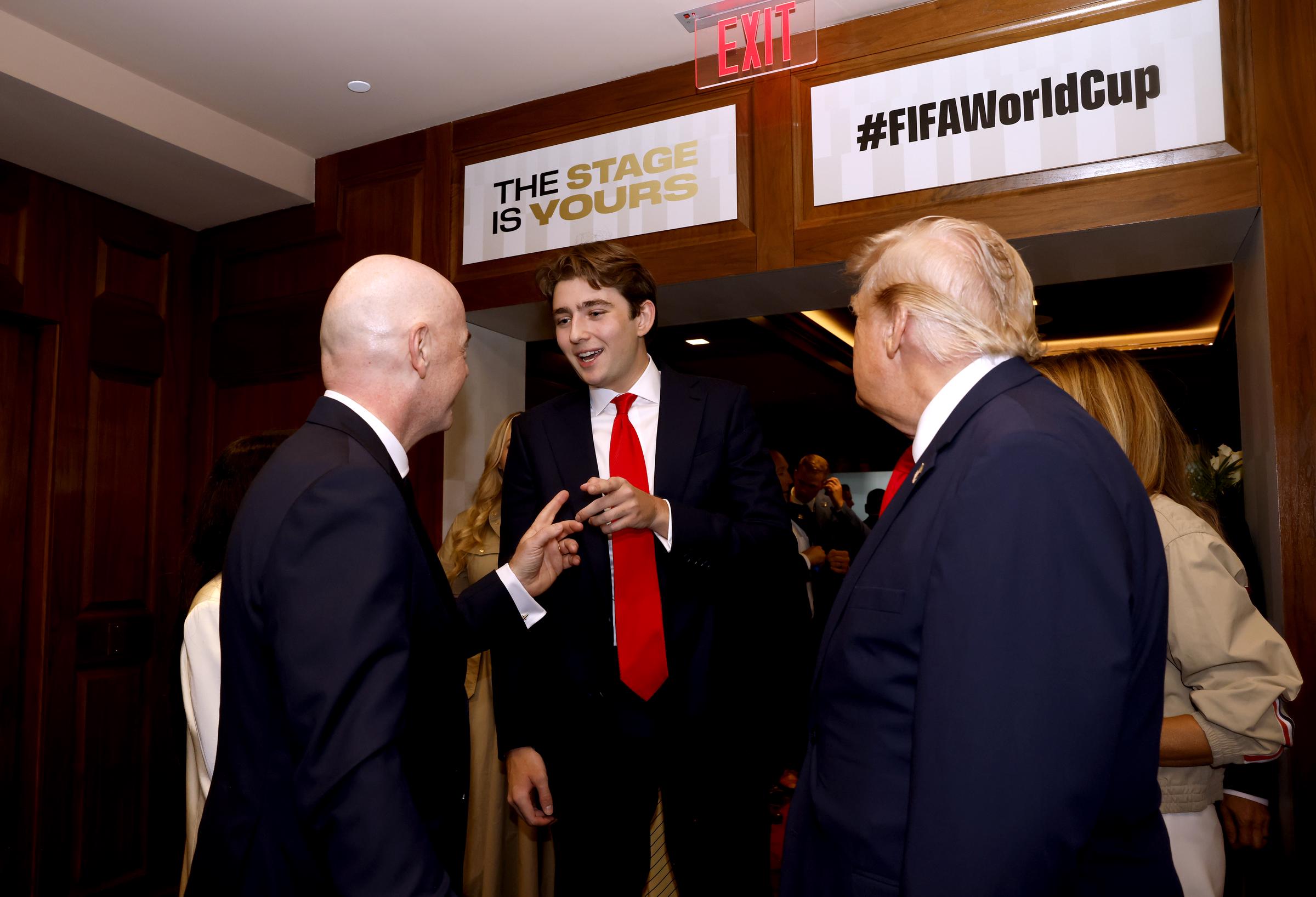 Barron Trump's attendance added another layer of family interest to the high-profile final. His relatively rare public appearance quickly became one of the event's most notable Trump-related moments. | Source: Getty Images