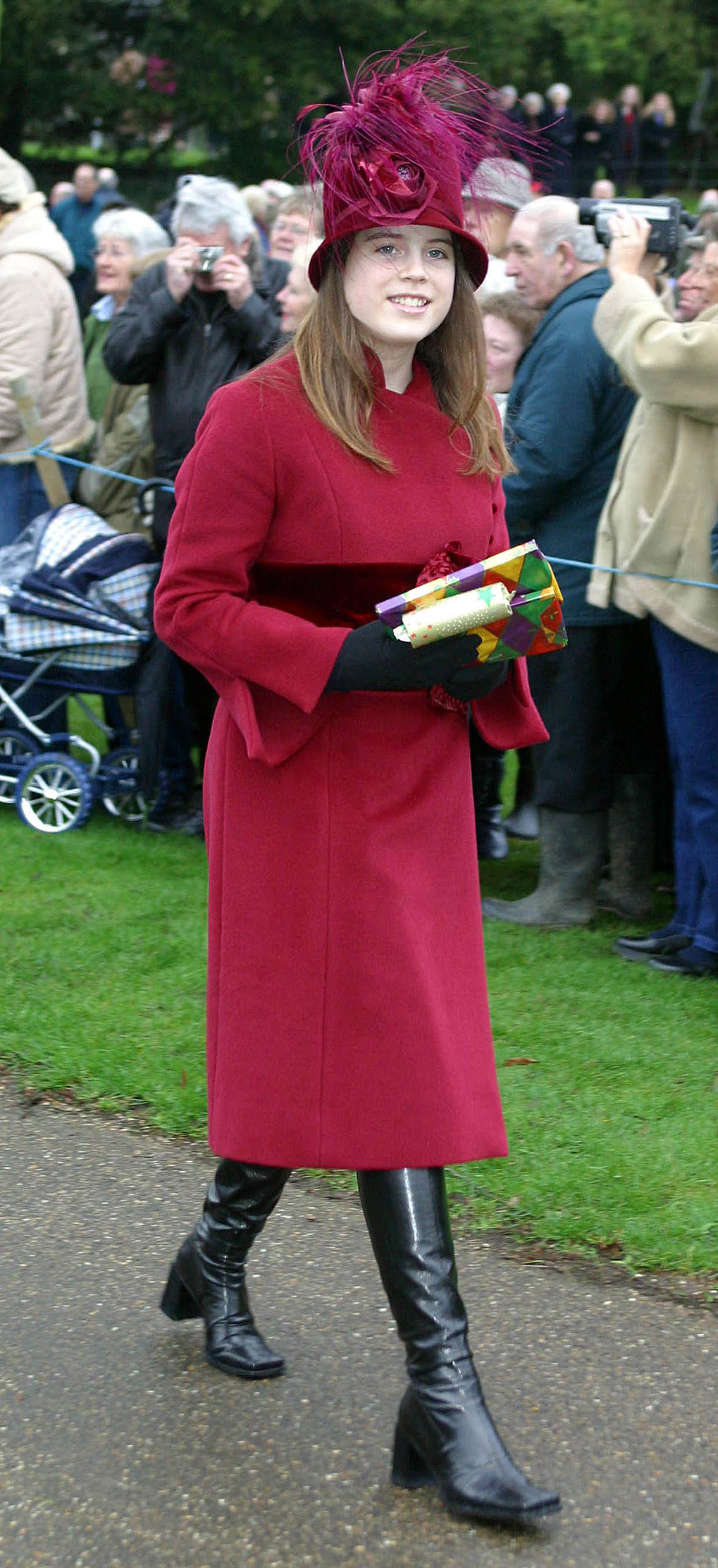 Princess Eugenie attends the Christmas morning service at Sandringham Church in December 2002. | Source: Getty Images
