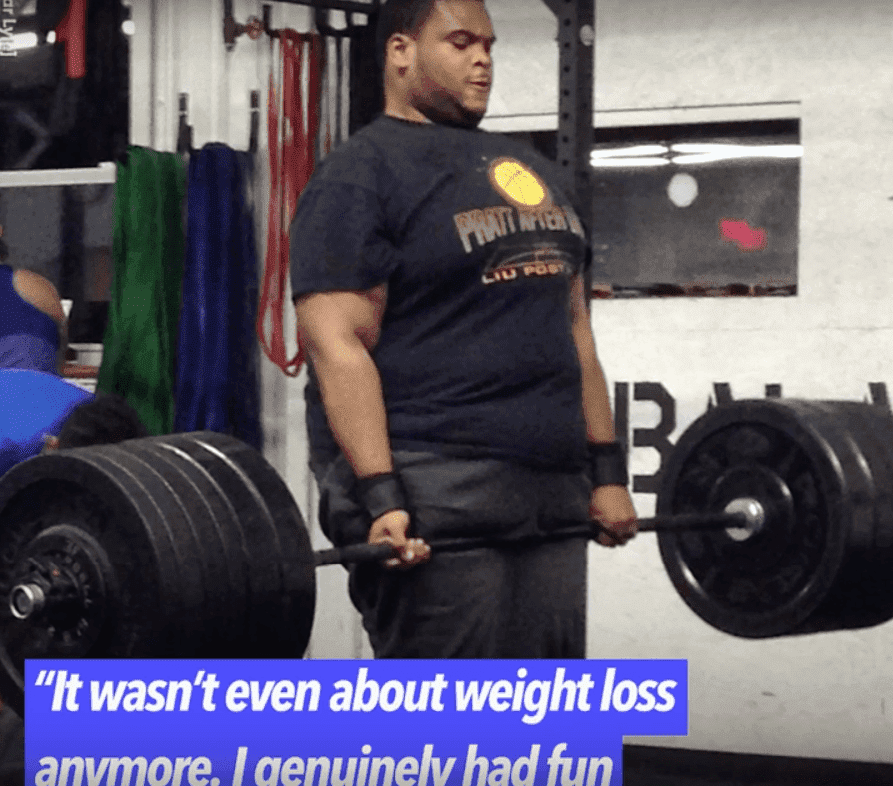 Romar Lyle worked hard at the gym to achieve his desired weight. | Screenshot: YouTube/goodmorningamerica