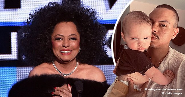 Diana Ross Grandson Ziggy Frowns While Sitting In His Father S Arms In