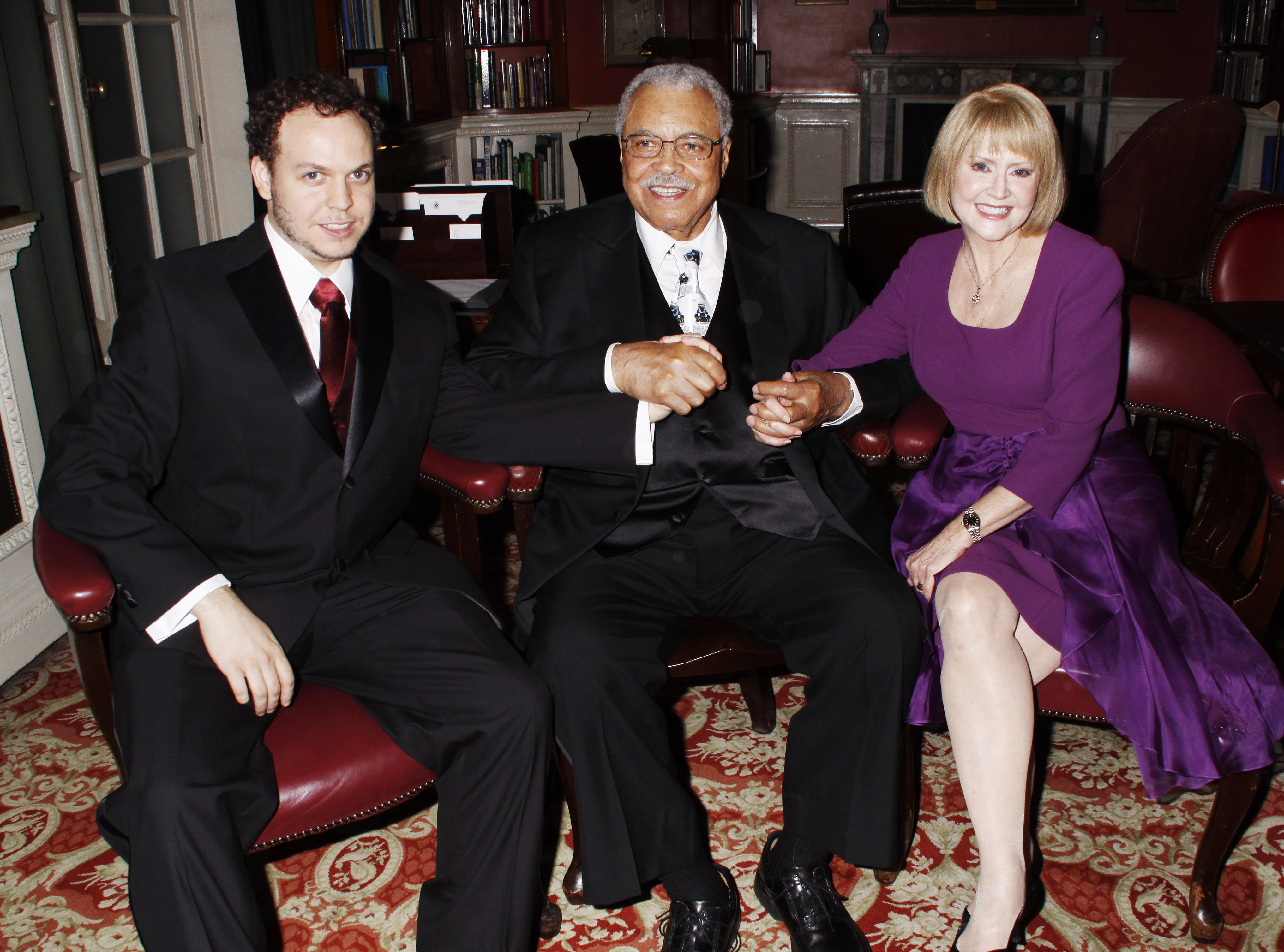 Flynn Earl Jones,  James Earl Jones, and Cecilia Hart at the afterparty for the opening of "Driving Miss Daisy" at RAC Club on October 5, 2011, in London, England. | Source: Getty Images