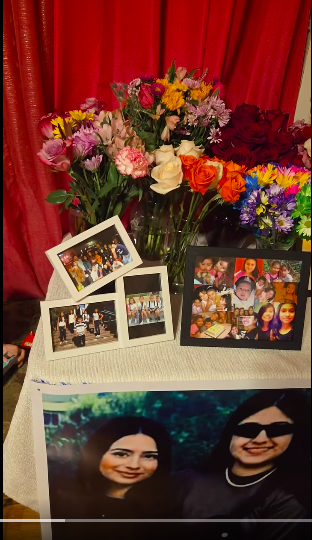 Altar created to honor the five young women, from a post uploaded by Brianna Valadez's aunt, Brenda Vasquez on July 31, 2025 | Source: Facebook/BGbaybe