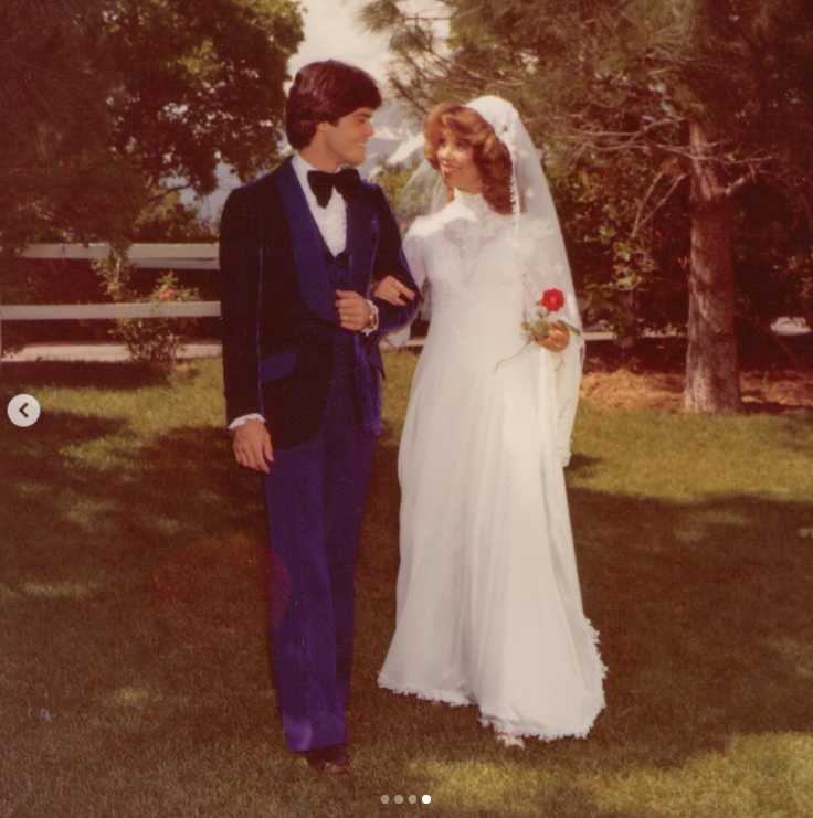 Donny and Debbie Osmond posing for a picture on their wedding day, posted on May 8, 2019 | Source: Instagram/donnyosmond