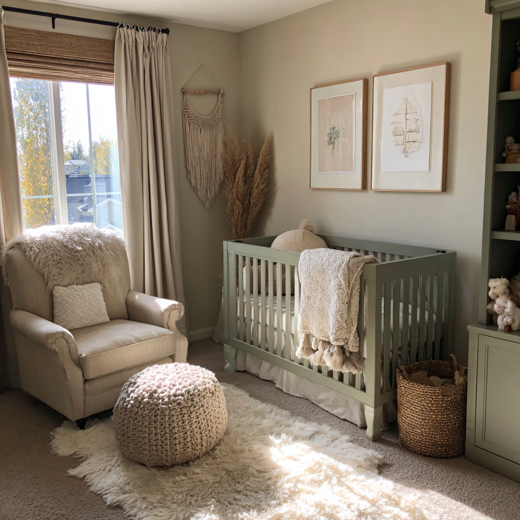 The interior of a neutral nursery | Source: Midjourney