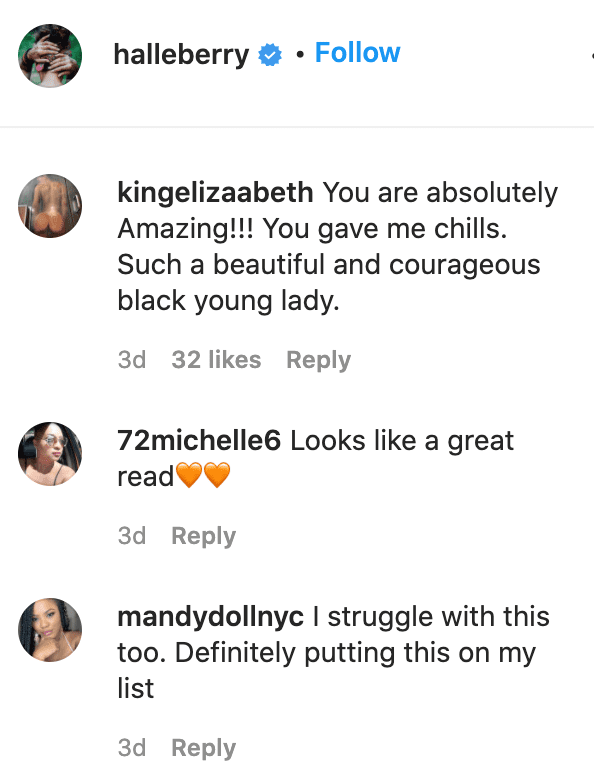 Fans' comments on Halle Berry's post. | Source: Instagram/halleberry