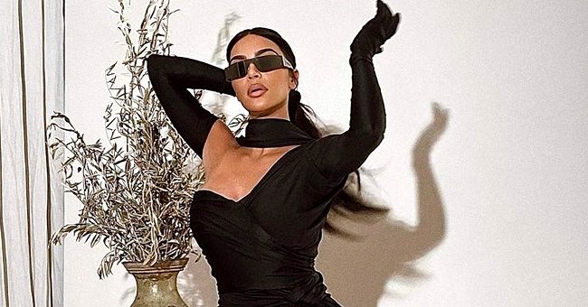Kim Kardashian posing in a Balenciaga outfit while off to attend Jeff Leatham‘s 50th birthday on September 7, 2021 | Photo: Instagram/kimkardashian