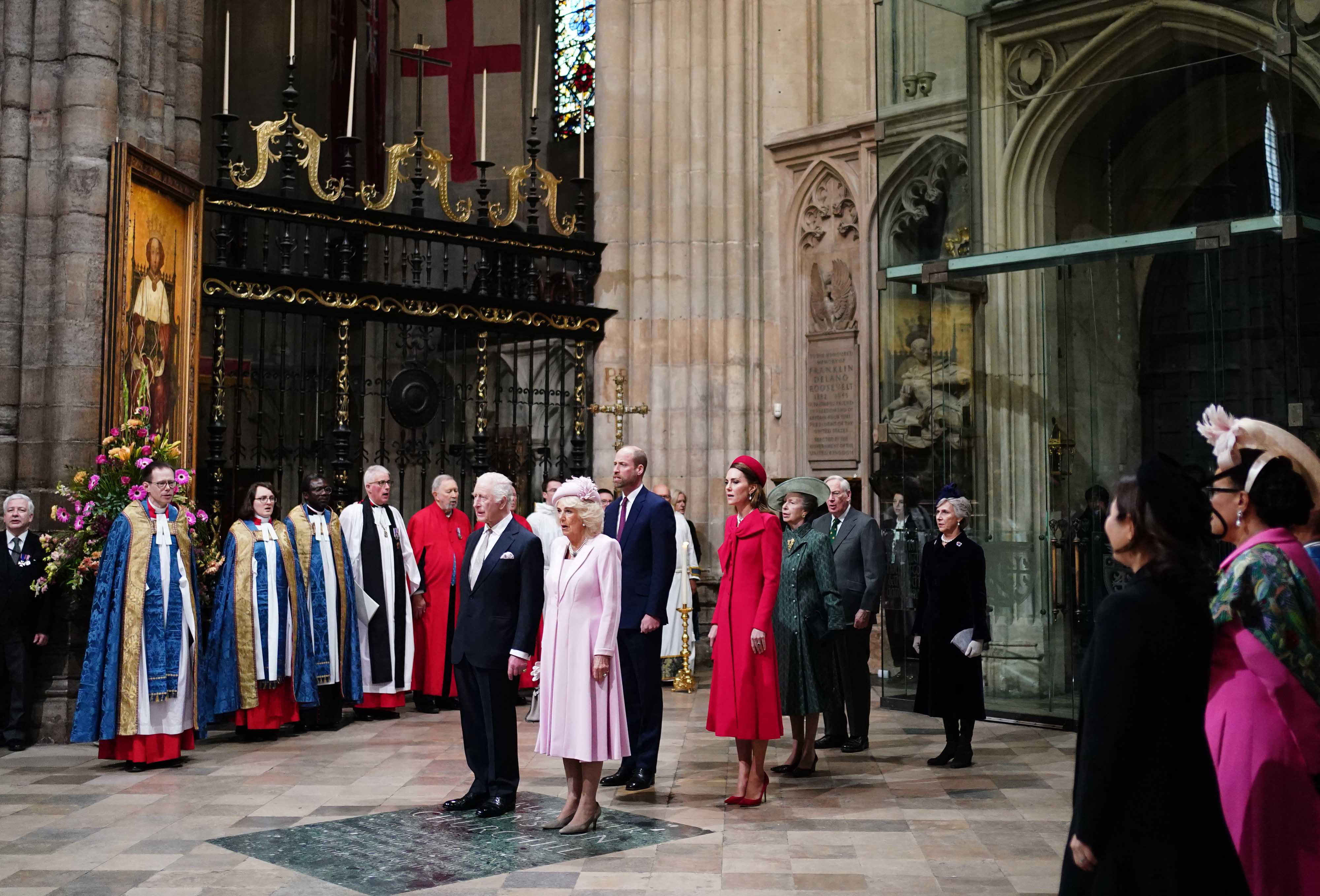 King Charles III, Queen Camilla, Prince William, Princess Catherine, Princess Anne, Princess Royal, Prince Richard, Duke of Gloucester, and Birgitte, Duchess of Gloucester attend the annual Commonwealth Day service ceremony in London, on March 10, 2025 | Source: Getty Images