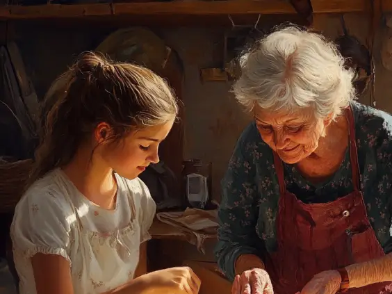 A grandmother and teenage girl baking together | Source: Midjourney