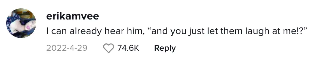 A screenshot of a comment about the viral TikTok video posted on April 29, 2022 | Source: TikTok.com/@fiestascondjnova