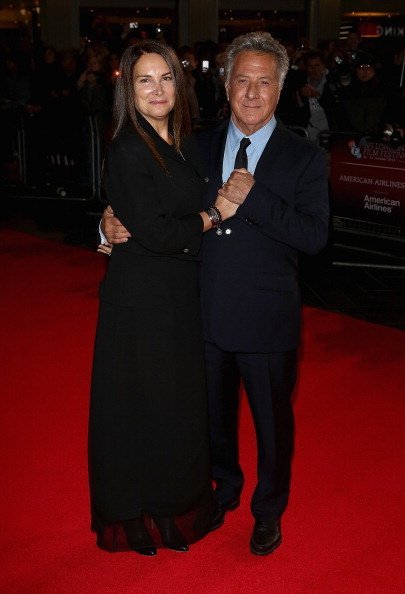 Dustin Hoffman with his wife Lisa attend the "Quartet" premiere during the 56th BFI London Film Festival at the Odeon Leicester Square on October 15, 2012, in London, England. | Source: Getty Images.