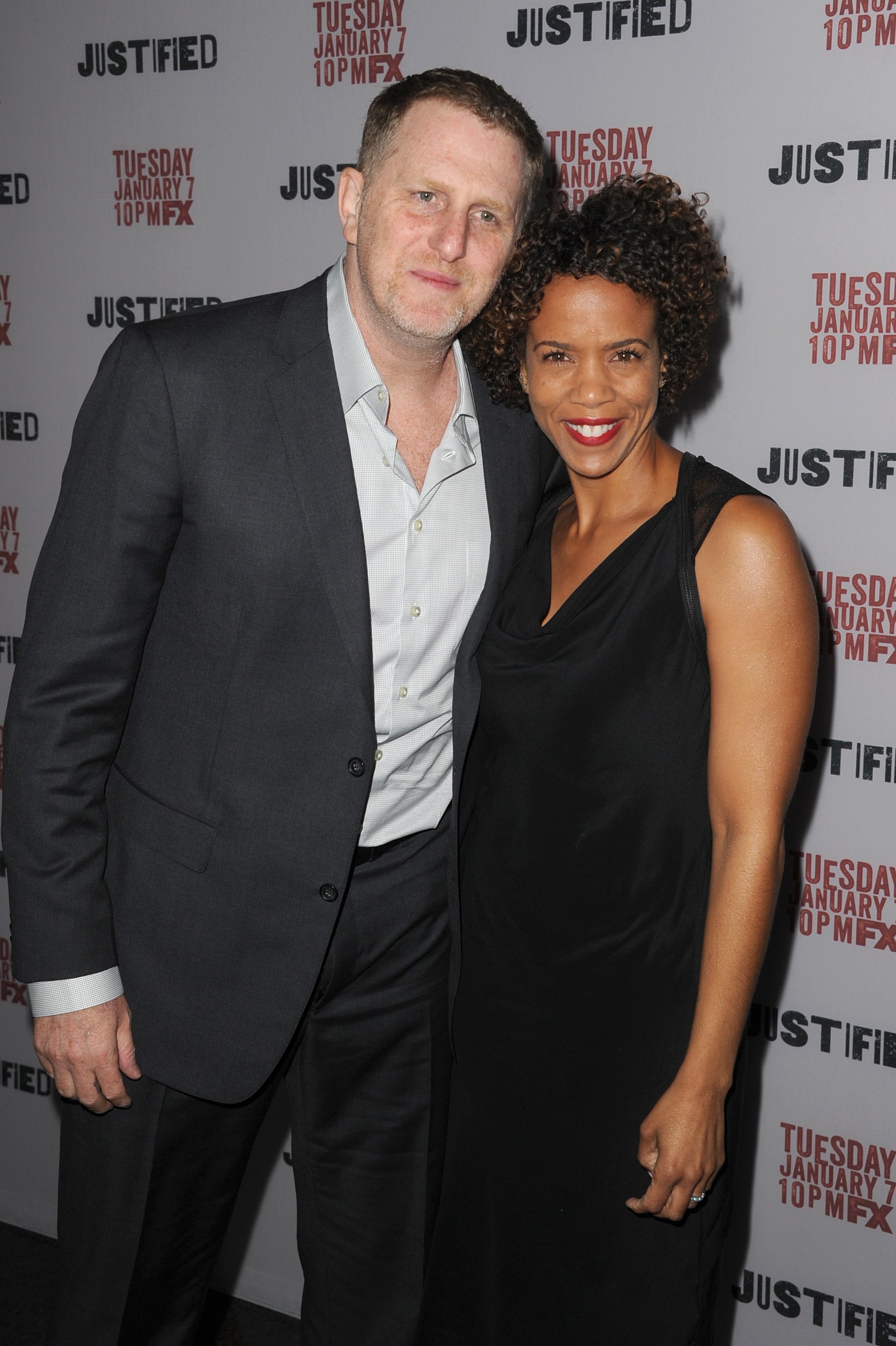 Michael Rapaport and Kebe Dunn pose at the season 5 premiere screening of FX's "Justified" at the DGA Theater on January 6, 2014, in Los Angeles, California | Source: Getty Images