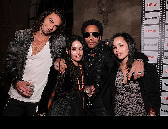 Jason Momoa, Lisa Bonet, Lenny Kravitz and Zoe Kravitz at Entertainment Weekly's Party at Chateau Marmont on February 25, 2010 in Los Angeles, California I Image: Getty Images