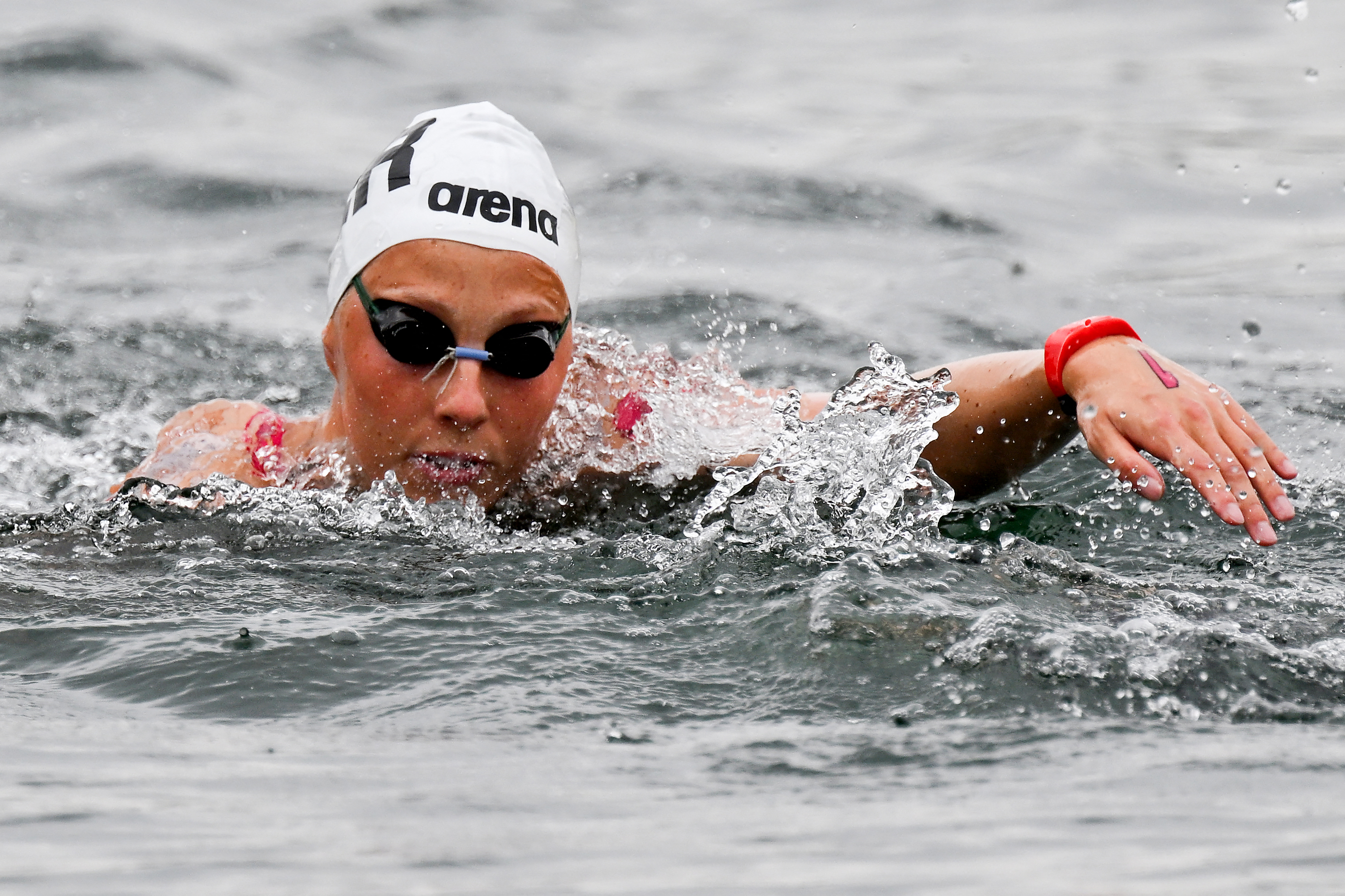 Leonie Antonia Beck at the Open Water Women's 5km race during the LEN European Aquatics Championships in Belgrade, on June 13, 2024 | Source: Getty Images