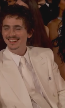 Timothée Chalamet reacting to Conan O'Brien's joke about him. | Source: Instagram/enews