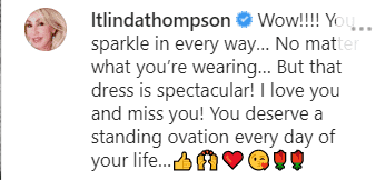 Author Linda Thompson comments on Suzanne Somers post | Instagram: @suzannesomers