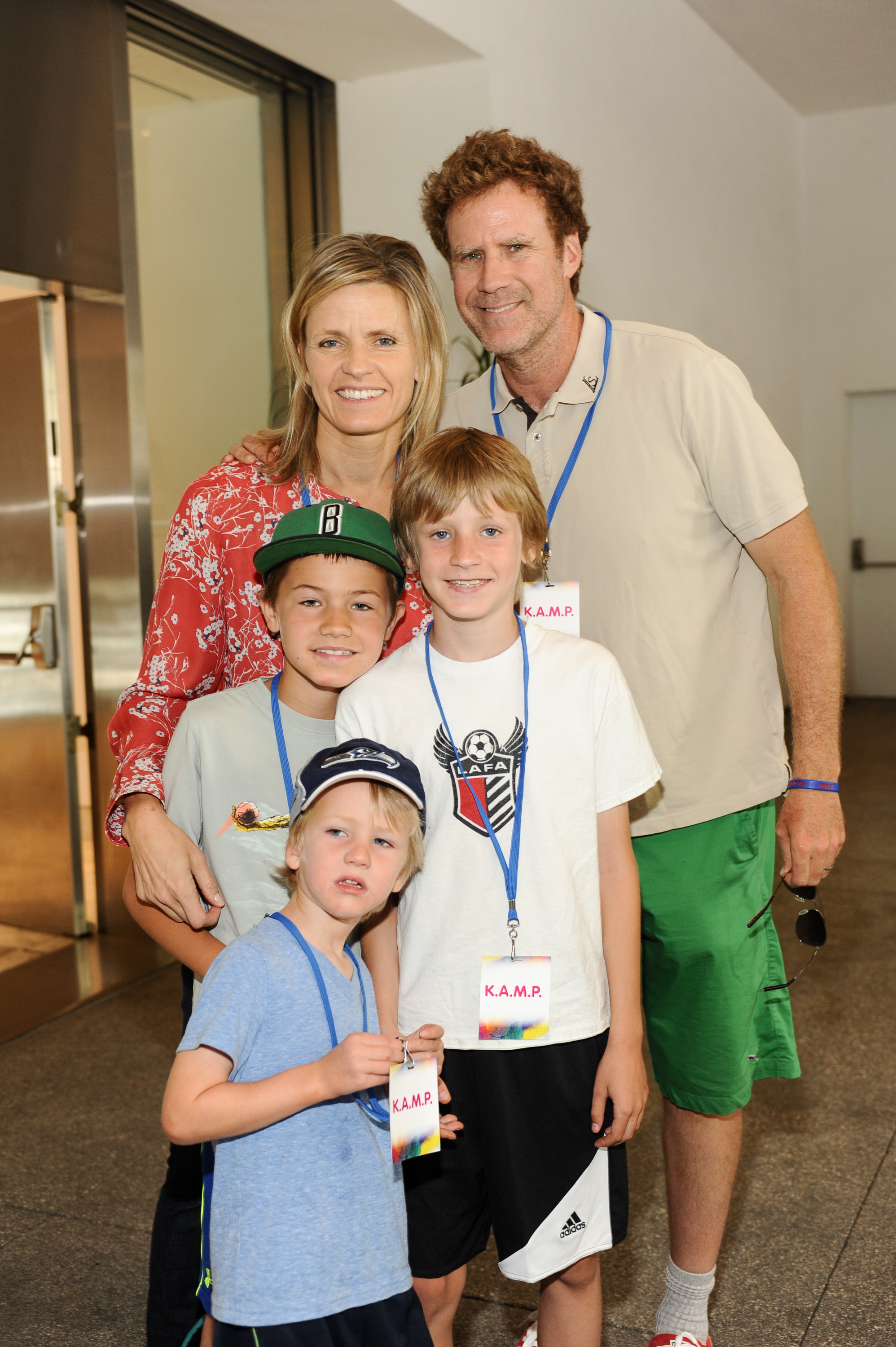 Will Ferrell and Viveca Paulin with their children Mattias, Axel and Magnus in Los Angeles in 2014 | Source: Getty Images