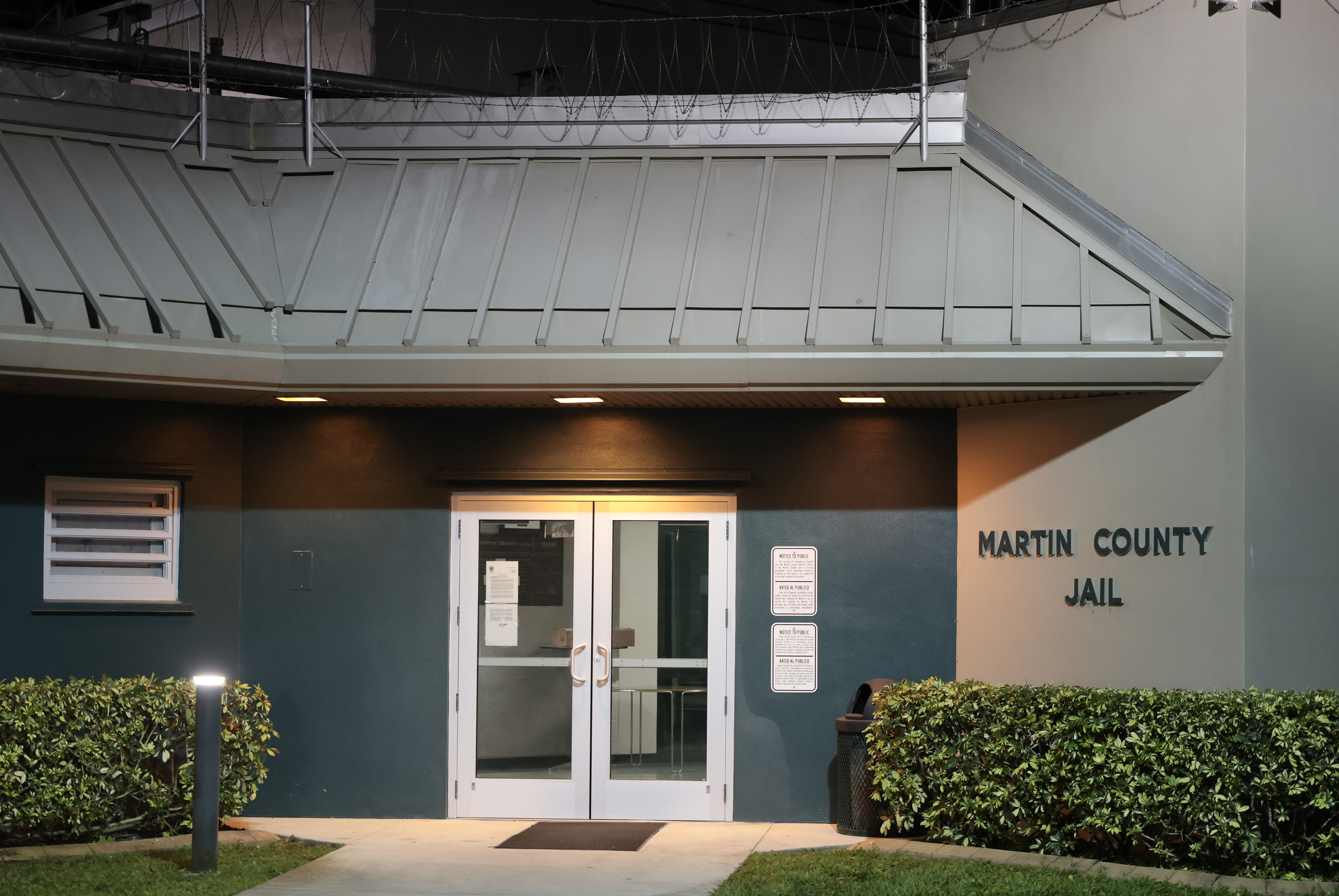 The front entrance to the Martin County Jail is seen where golfer Tiger Woods is being held on March 27, 2026, in Stuart, Florida | Source: Getty Images