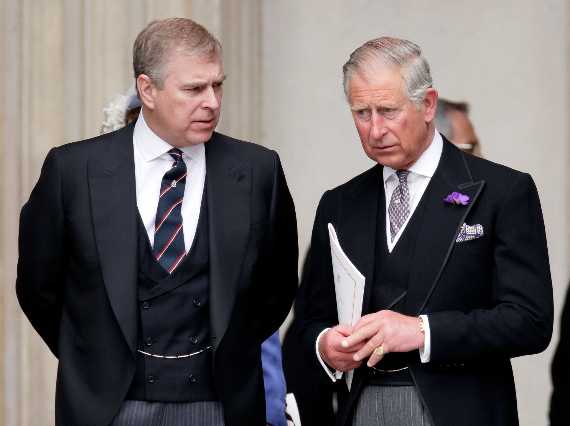 Prince Andrew and Prince Charles at a Service of Thanksgiving to celebrate Queen Elizabeth II's Diamond Jubilee on June 5, 2012, in London, England | Source: Getty Images