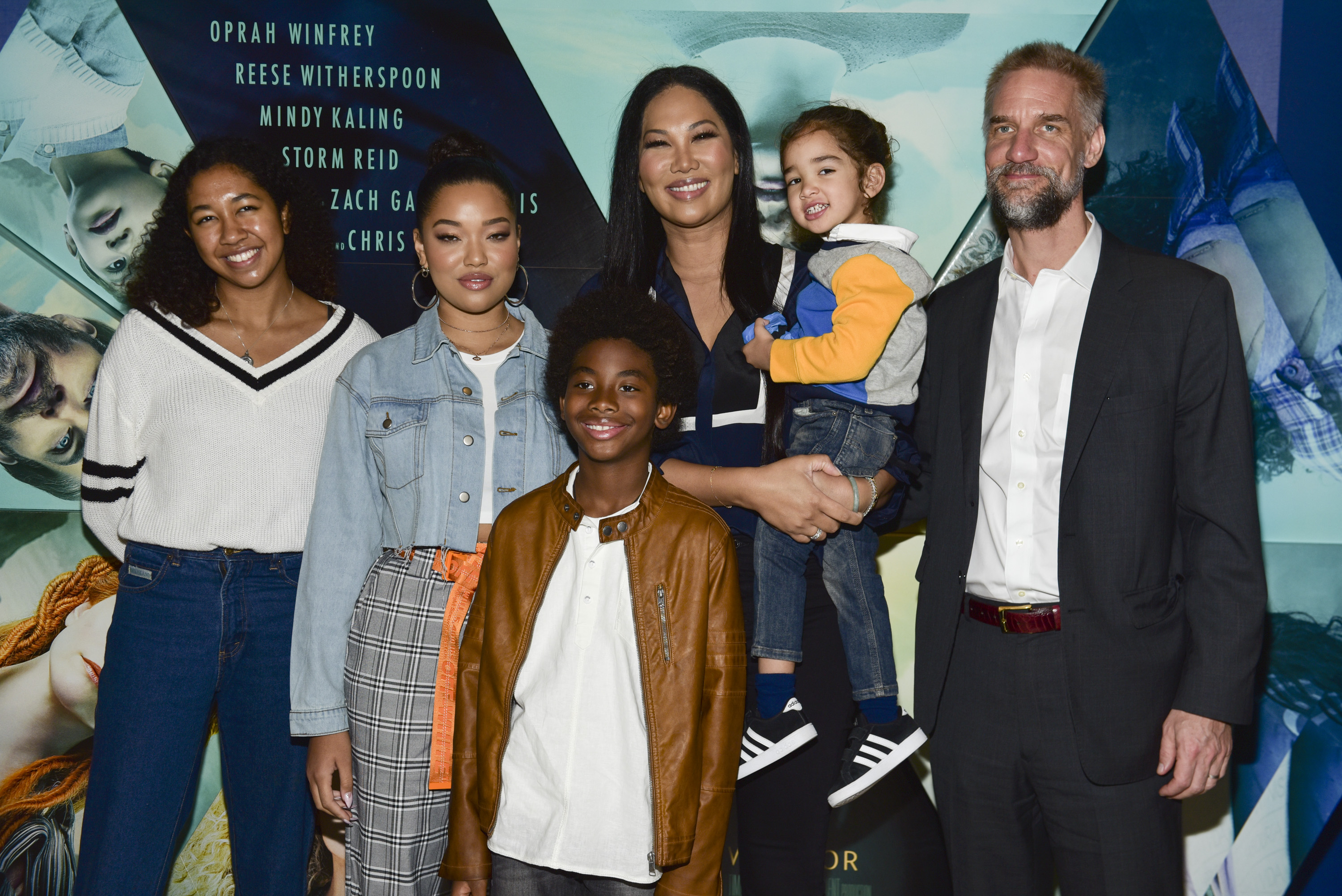 Aoki Lee Simmons, Ming Lee Simmons, Kenzo Lee Hounsou, Kimora Lee Simmons, Wolf Lee Leissner, and Tim Leissner host a special screening of "A Wrinkle In Time" for disadvantaged youth at Cinemark Los Angeles - Baldwin Hills 15 & XD on March 10, 2018, in Los Angeles, California | Source: Getty Images
