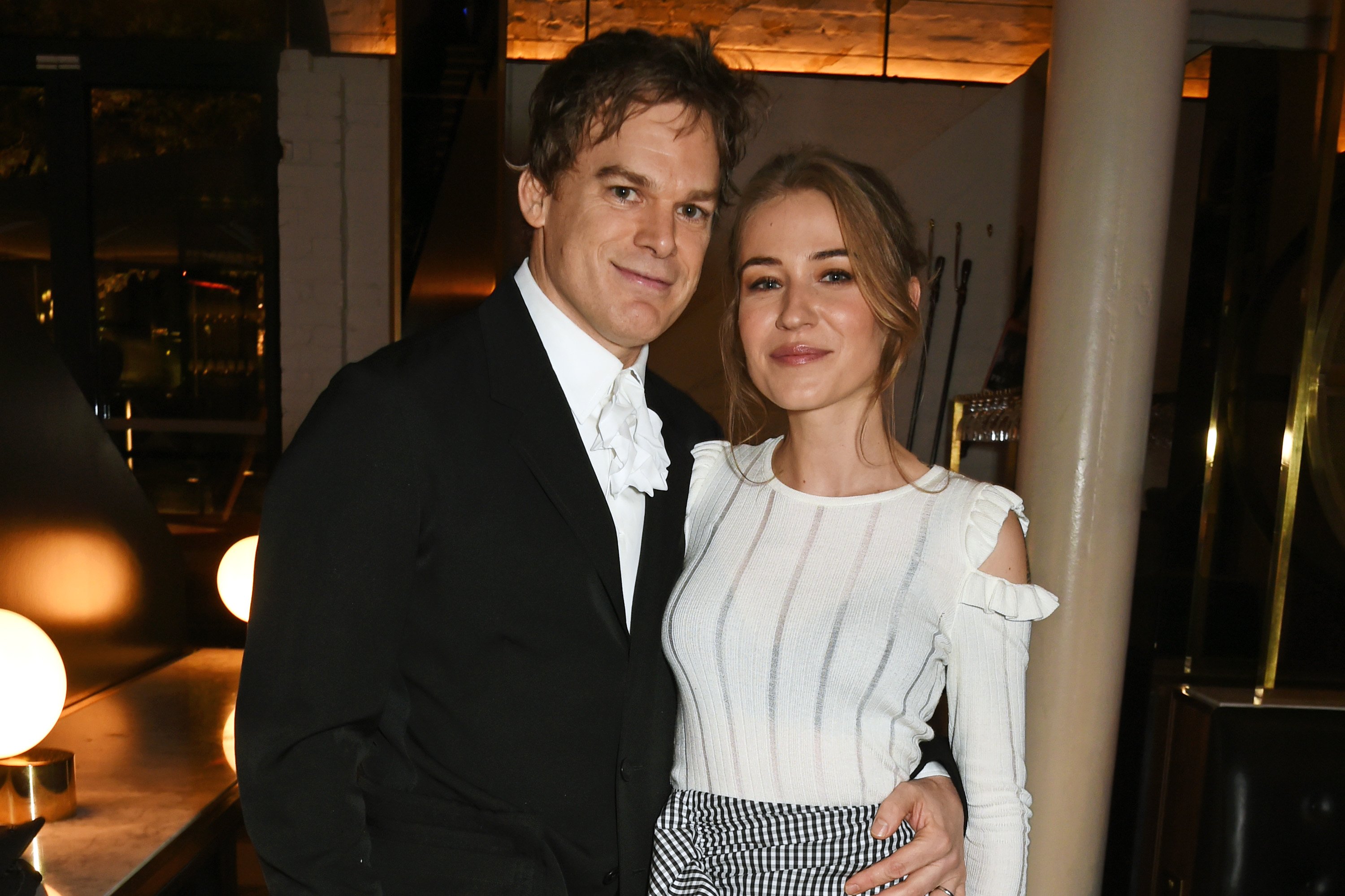 Michael C. Hall (L) and wife Morgan Macgregor attend the press night after party for "Lazarus" at the King's Cross Theatre on November 8, 2016, in London, England. | Source: Getty Images.