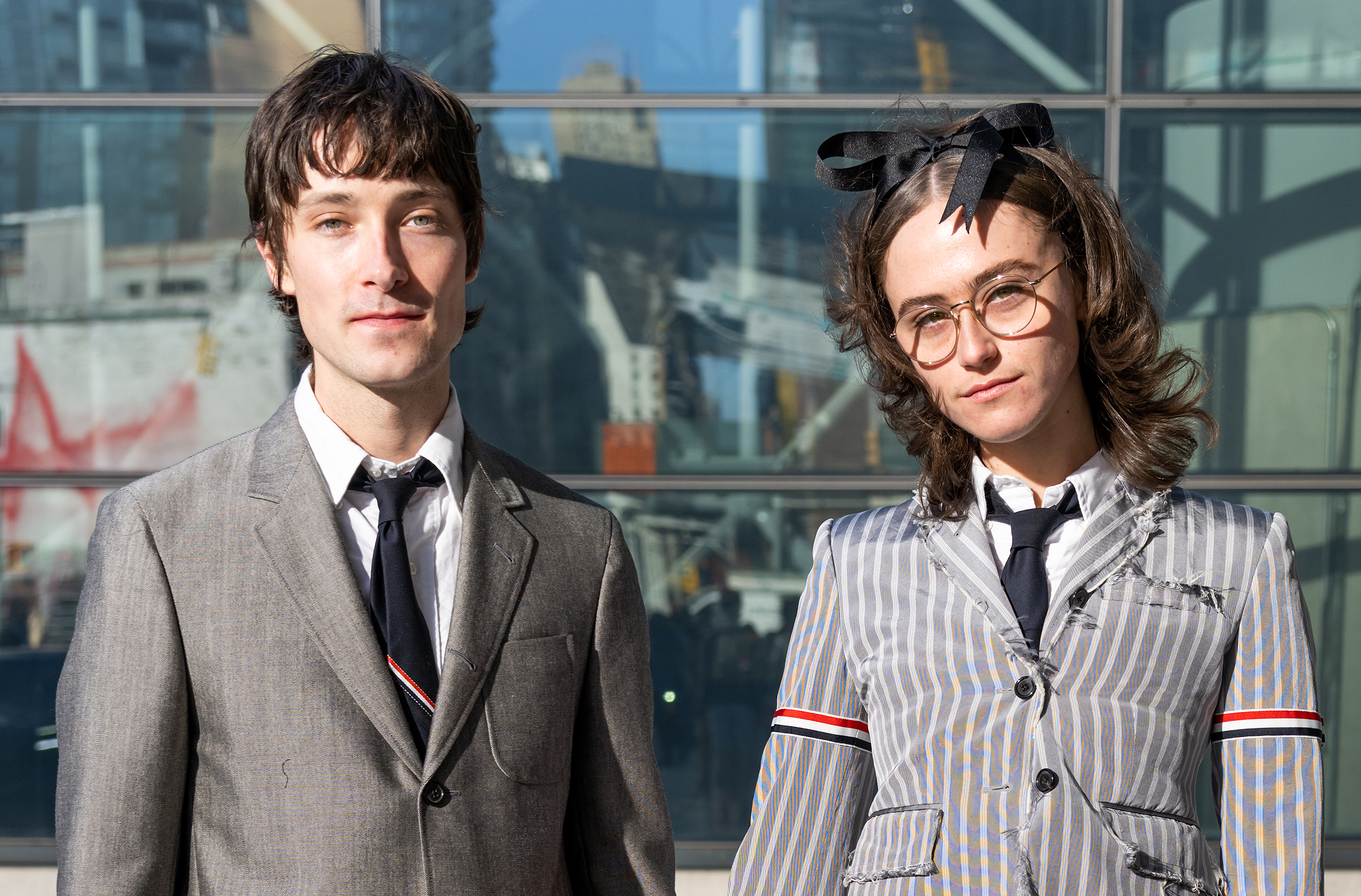 Sam Hine and Ella Emhoff attend the Thom Browne Fall runway show on April 29, 2022, in New York City. | Source: Getty Images