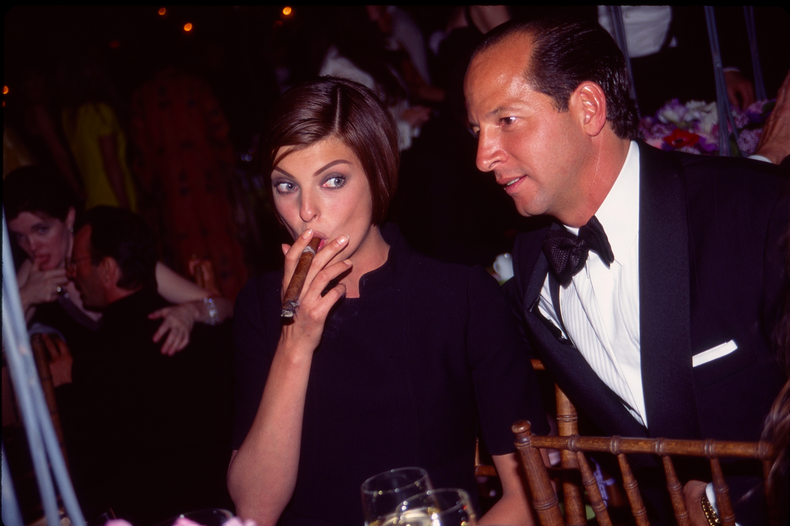 Linda Evangelista and Ron Galotti attend Seventh on Sale/The Return to New York on May 29, 1995, in New York City. | Source: Getty Images