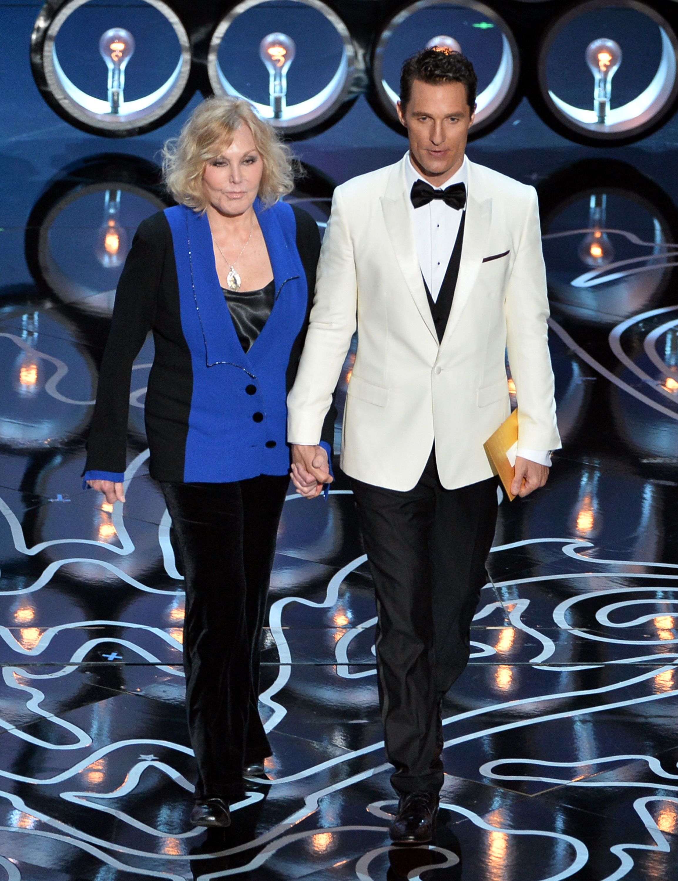 The famous actress and Matthew McConaughey onstage during the Oscars at the Dolby Theatre on March 2, 2014, in Hollywood, California. | Source: Getty Images