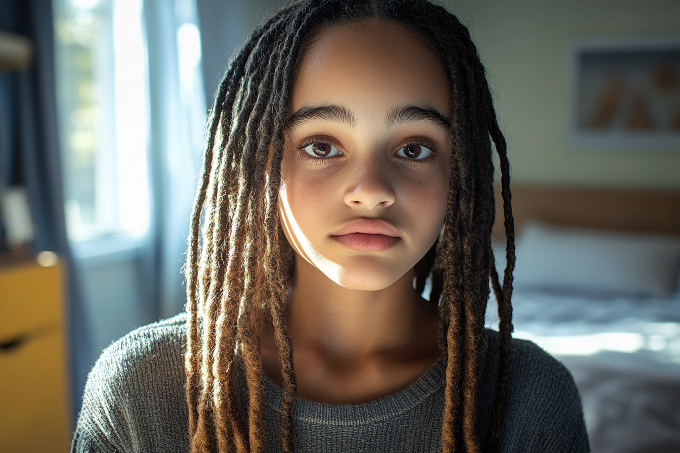 A girl standing in her bedroom | Source: Midjourney