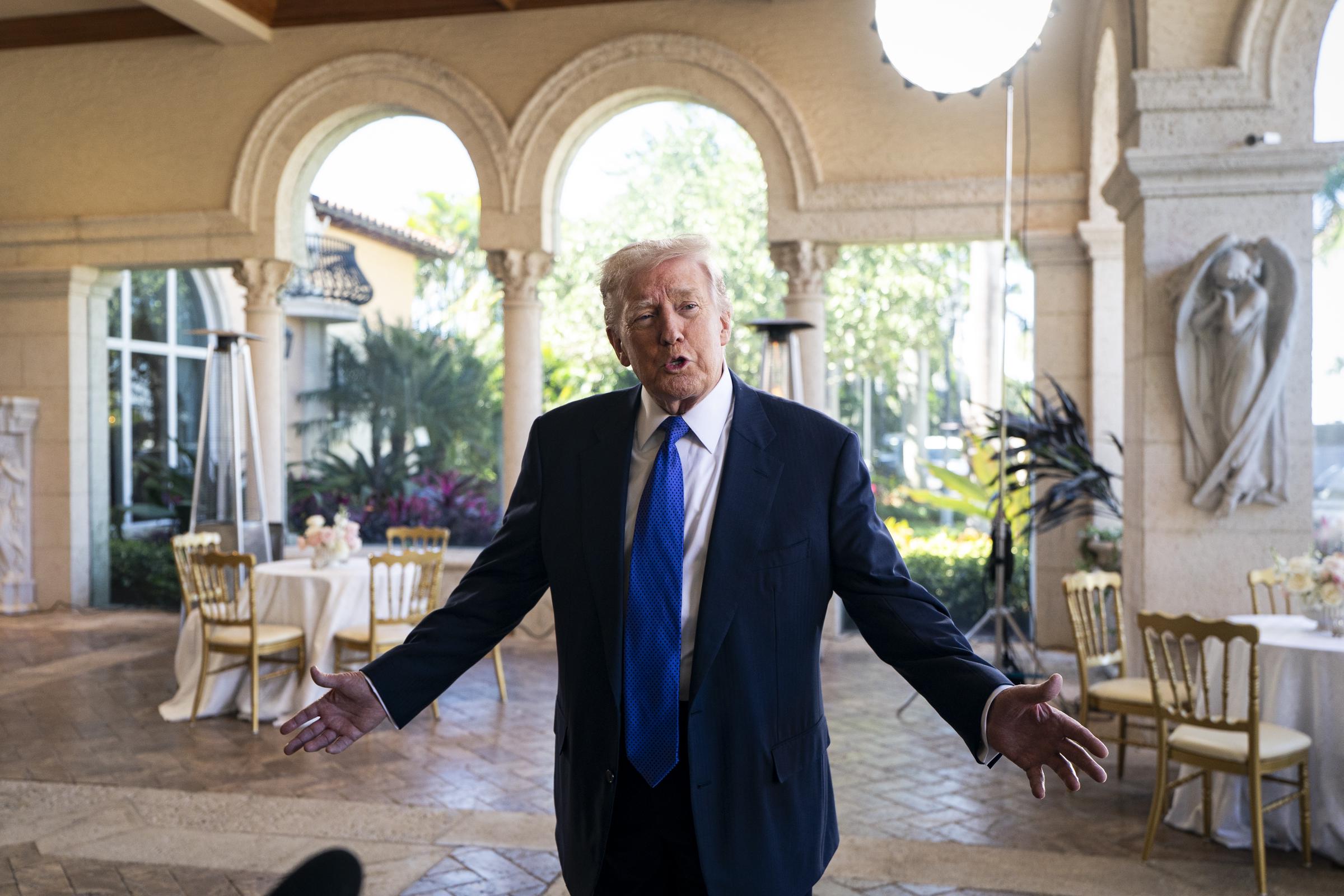 President Donald Trump speaks to reporters and members of the media on February 1, 2026 | Source: Getty Images