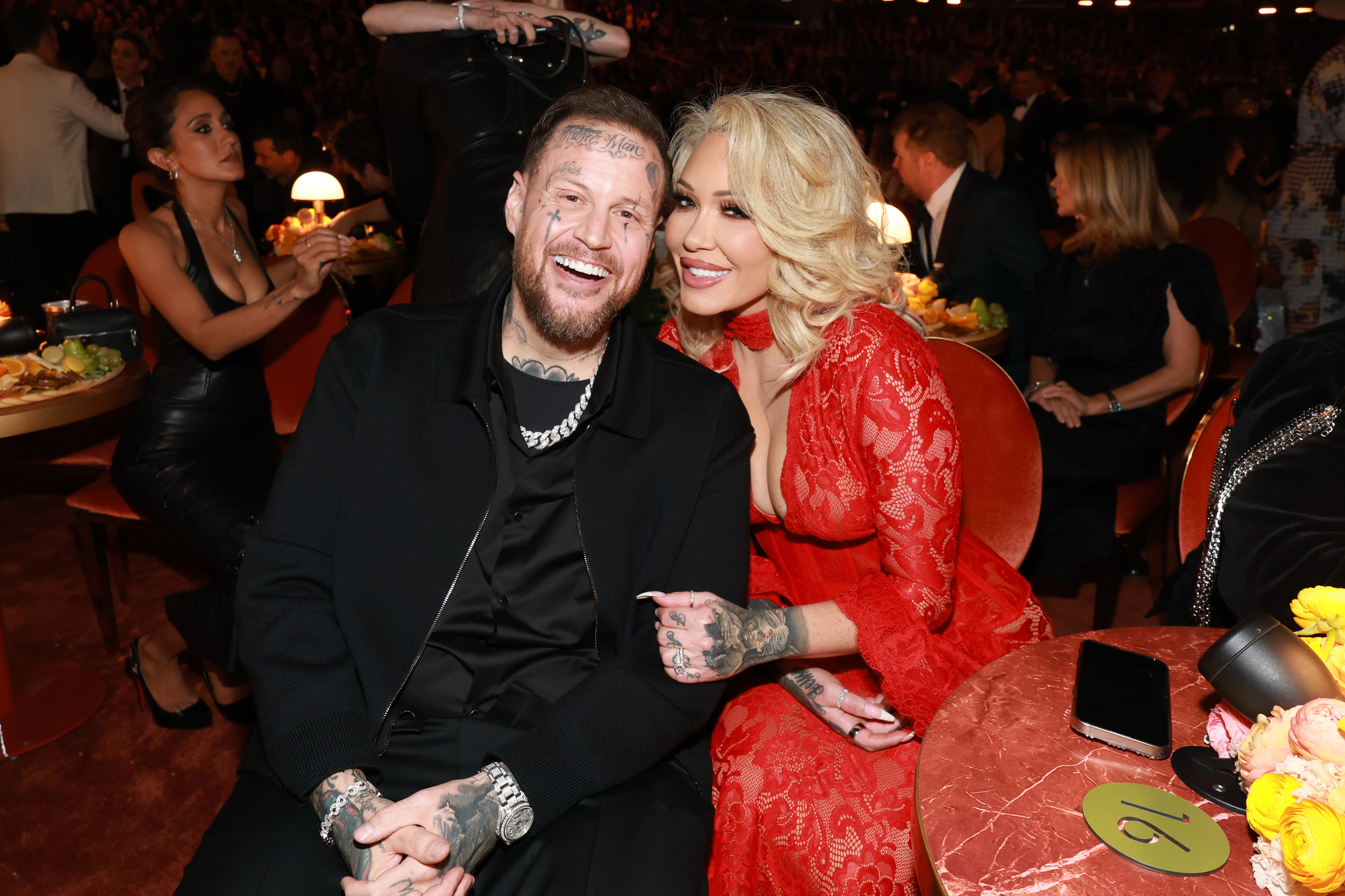 Jelly Roll and Bunnie XO attend an event together. Bunnie previously said the pair kept "evolving together" and praised him as "the best." | Source: Getty Images