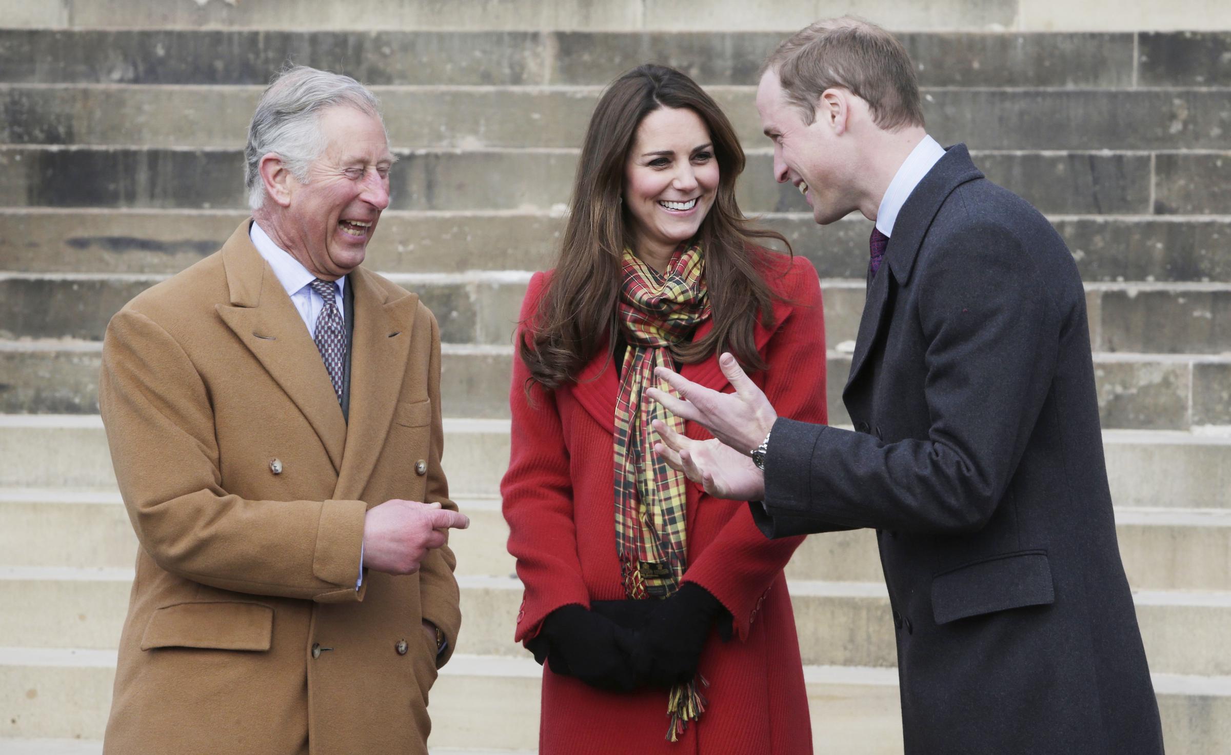 King Charles III, Kate Middleton and Prince William during during a visit to Dumfries House in Ayrshire, Scotland on March 5, 2013 | Source: Getty Images