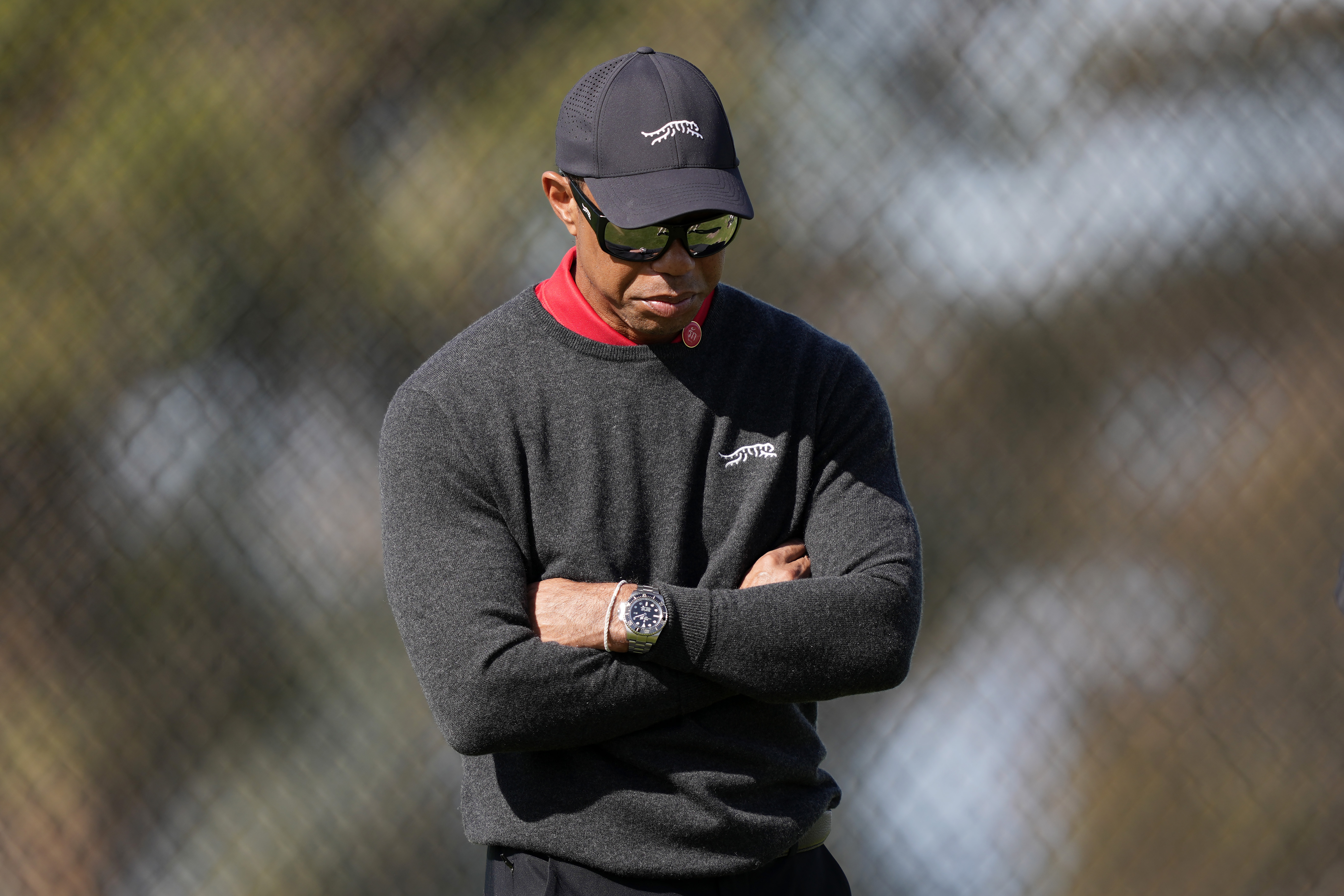 Tiger Woods at the driving range during the final round of The Genesis Invitational 2025 in La Jolla, California, on February 16, 2025 | Source: Getty Images