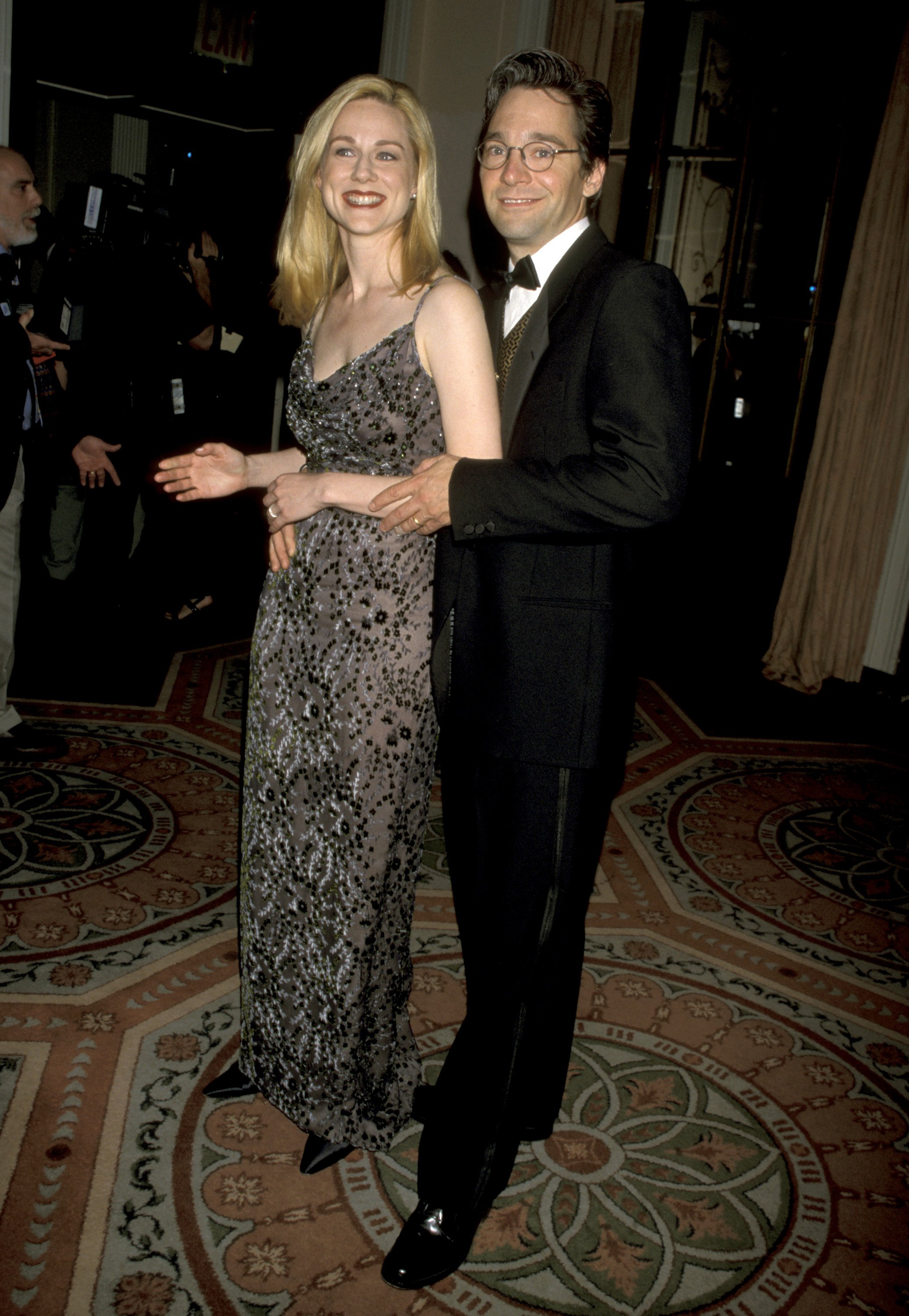 Laura Linney and her husband David Adkins during The IRTS Gold Medal Awards at Waldorf Astoria in New York City, New York. / Source: Getty Images