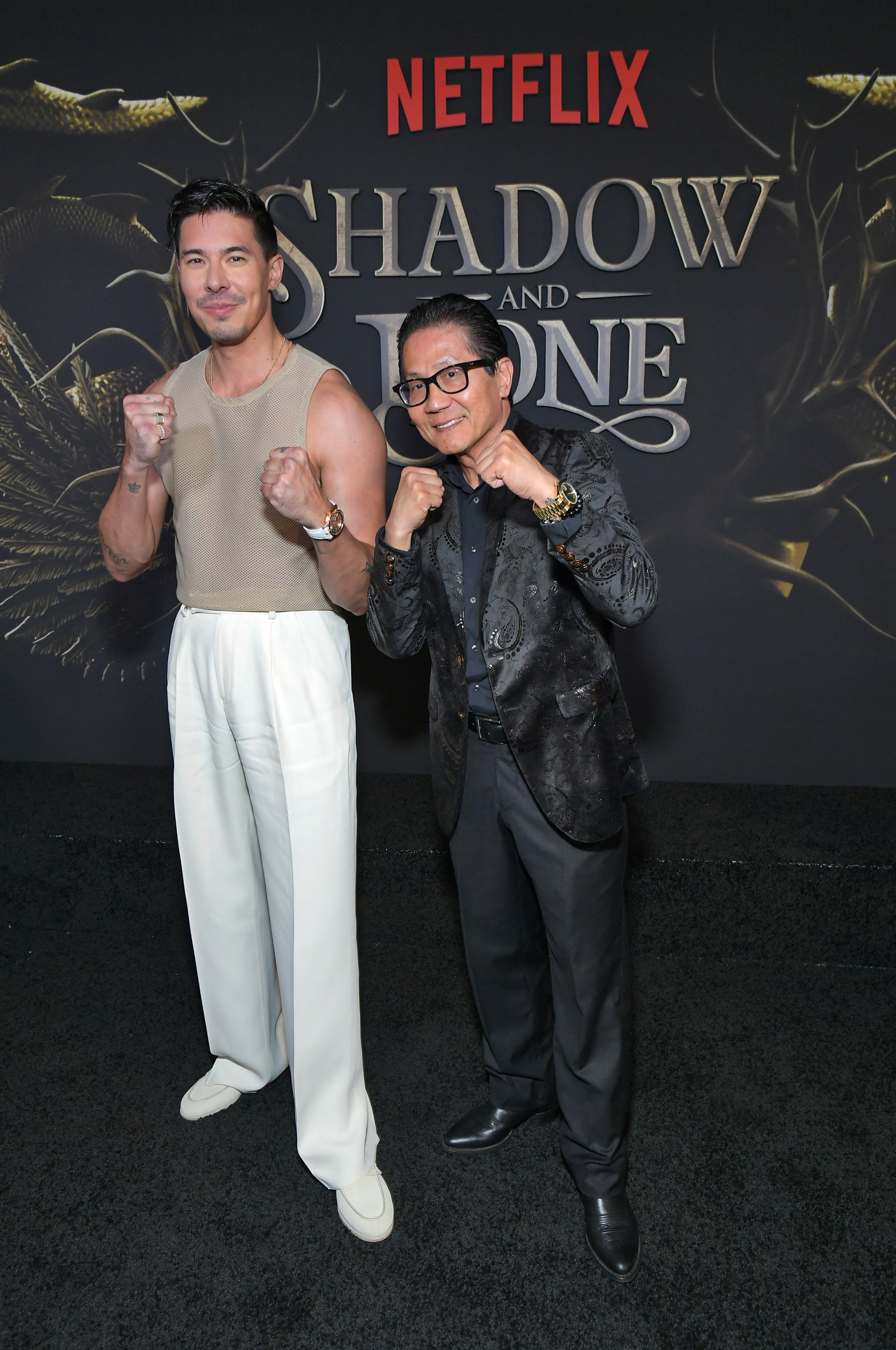 Lewis Tan and Philip Tan attend Netflix's "Shadow & Bone" Season 2 Premiere at Netflix Tudum Theater on March 9, 2023, in Los Angeles, California. | Source: Getty Images