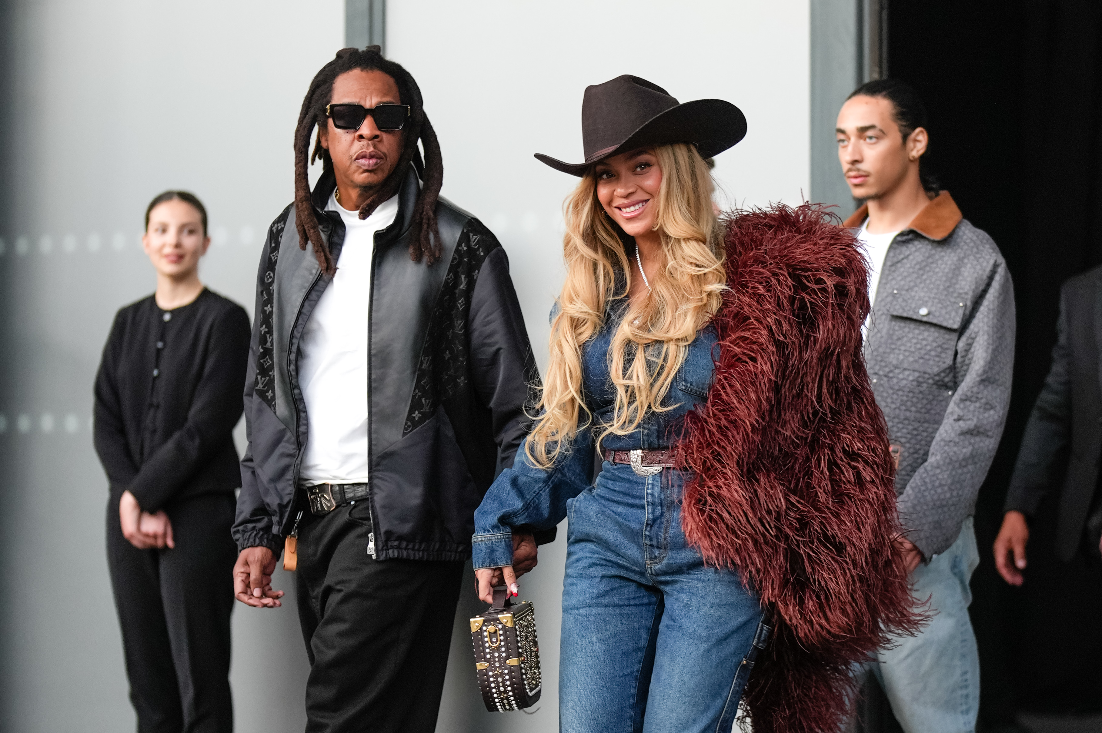Jay-Z and Beyoncé attend the Louis Vuitton Menswear Spring/Summer show during Paris Fashion Week in France on June 24, 2025. | Source: Getty Images. | Source: Getty Images