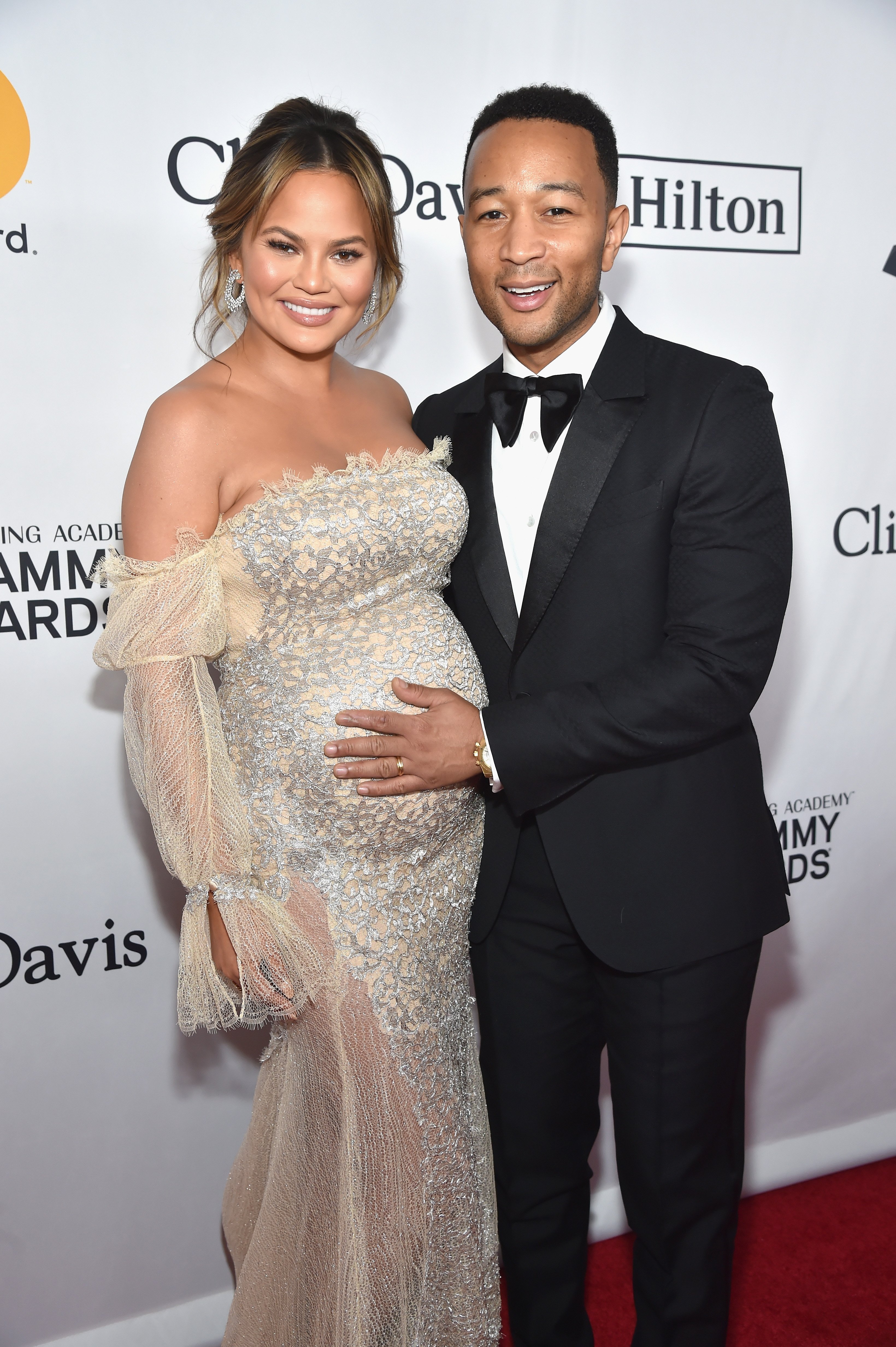 Chrissy Teigen and John Legend attend the Clive Davis and Recording Academy Pre-GRAMMY Gala and GRAMMY Salute to Industry Icons Honoring Jay-Z on January 27, 2018 in New York City | Source: Getty Images