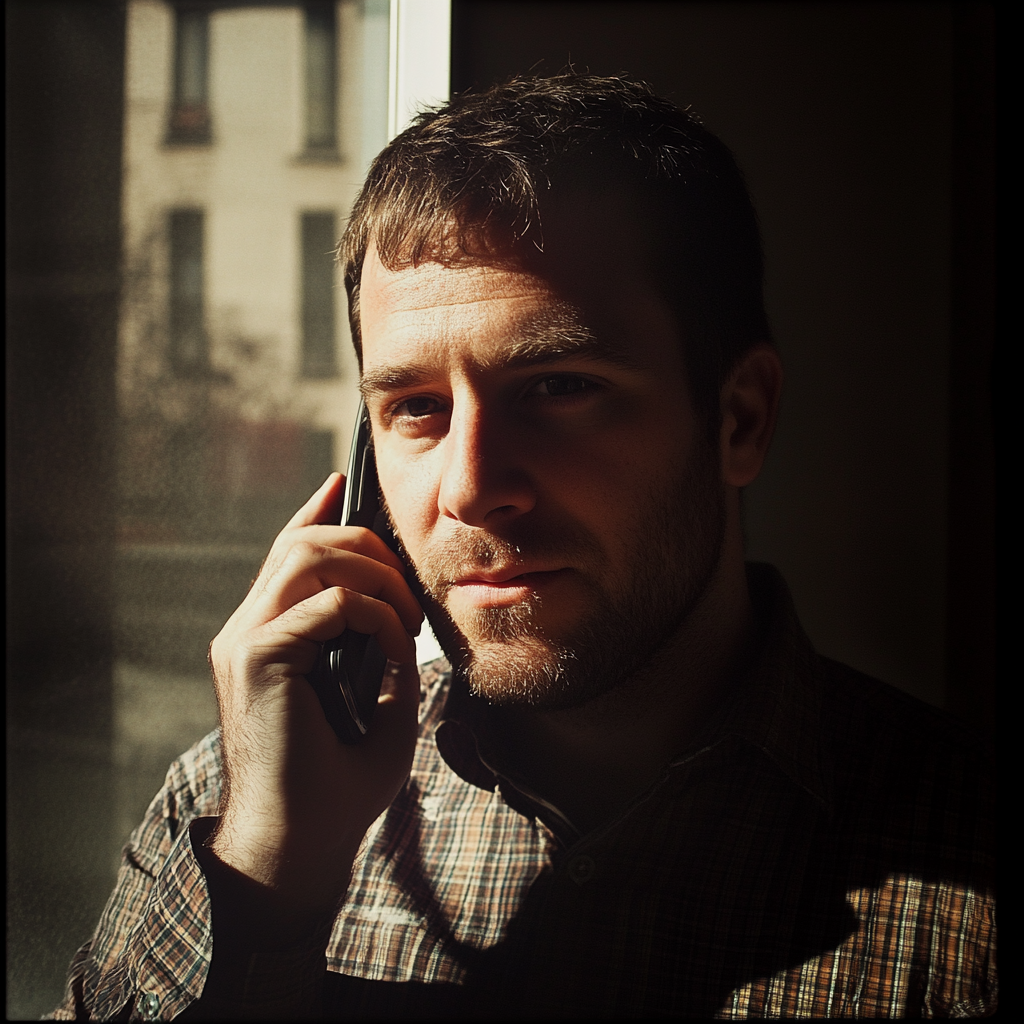 A man talking on the phone | Source: Midjourney