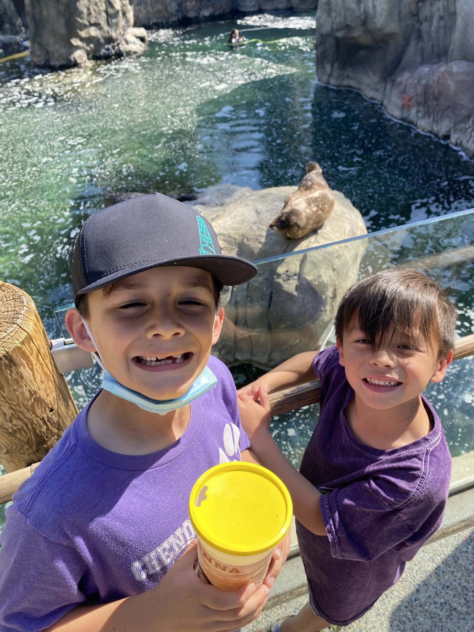 Callan and Noah Perez at a dinosaur park, from a post dated April 22, 2026 | Source: Facebook/Frank Perez