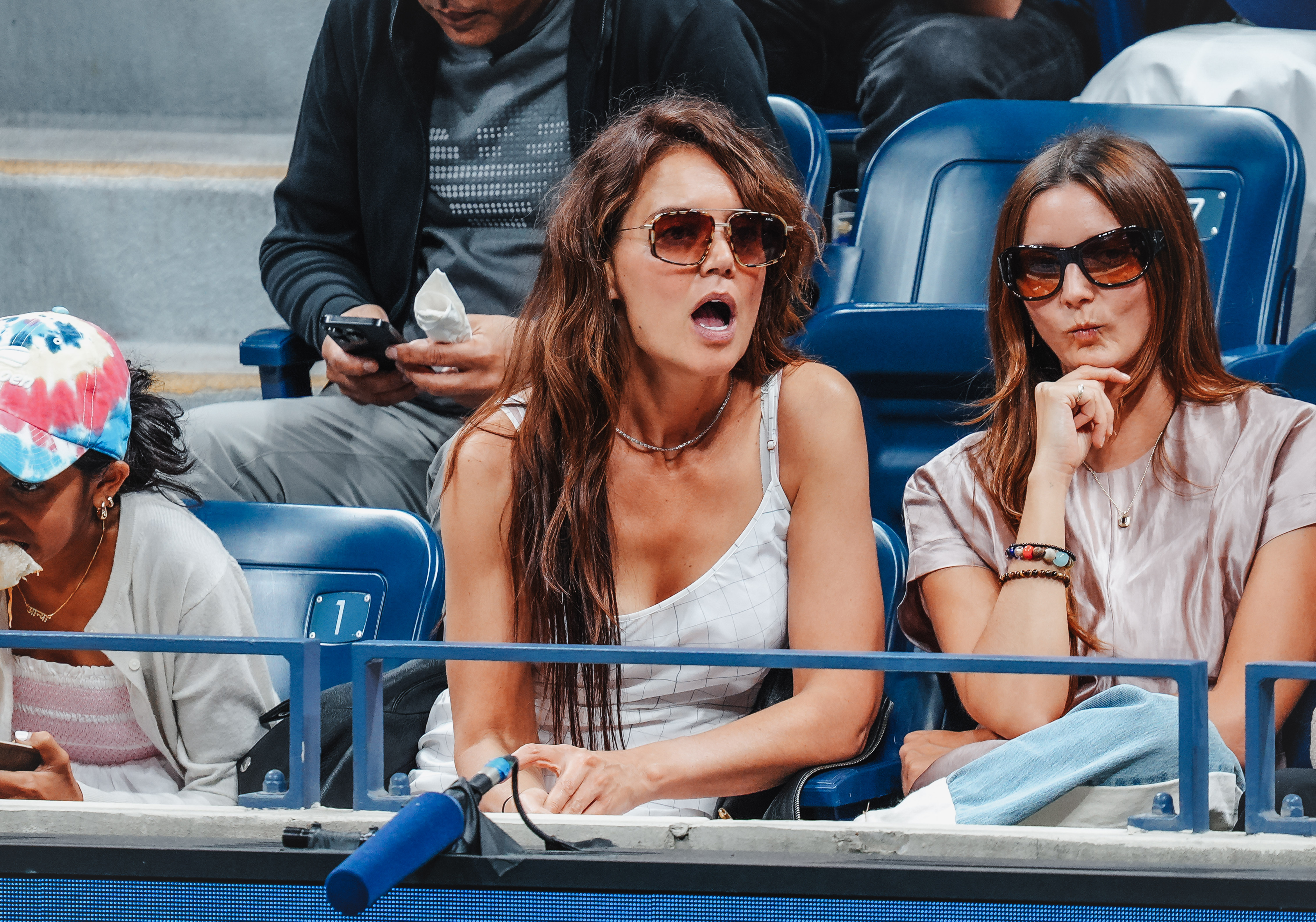 Katie Holmes is seen at Day 6 of the 2025 US Open Tennis Championships at USTA Billie Jean King National Tennis Center on August 29, 2025 | Source: Getty Images