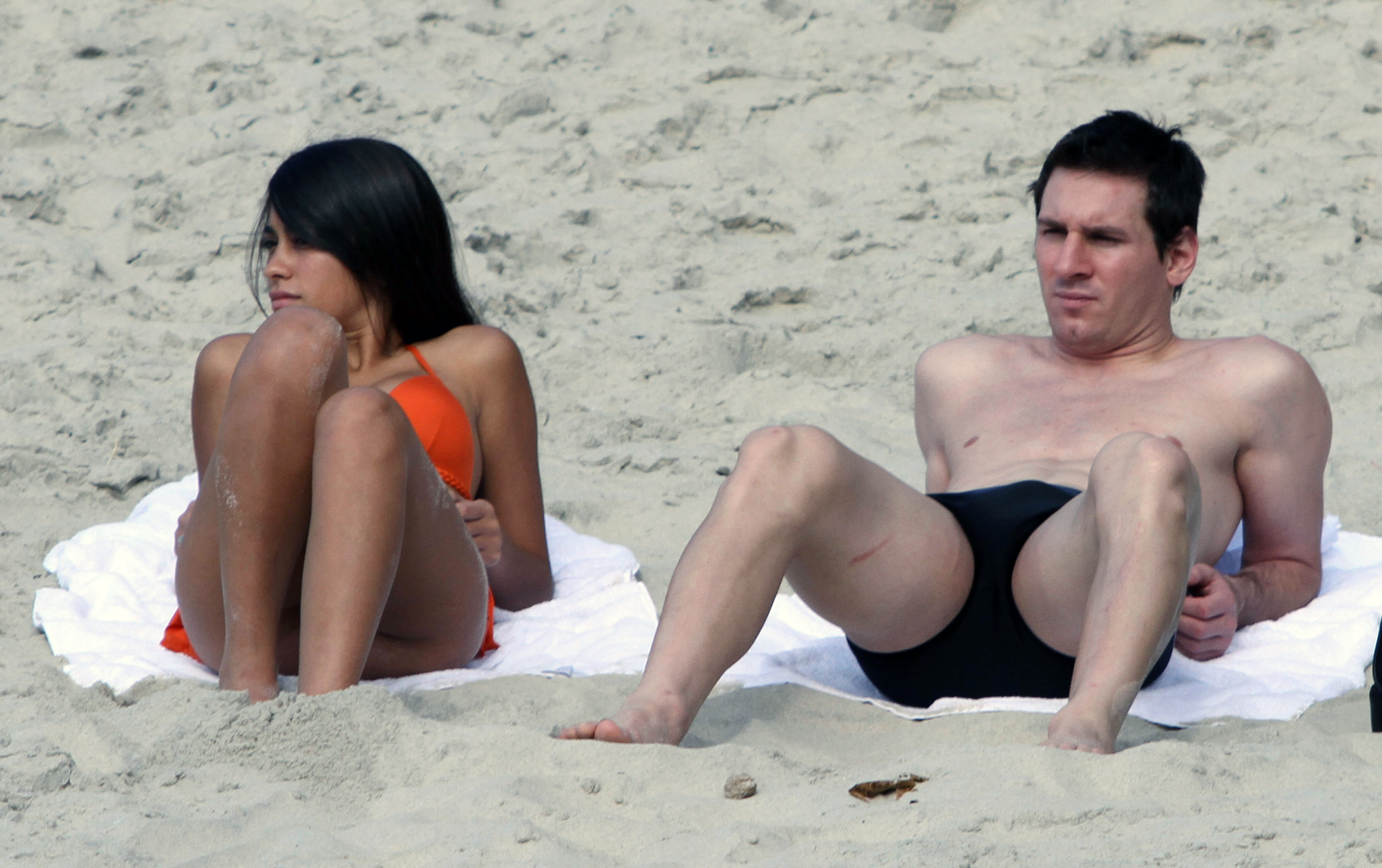 Lionel Messi and Antonela Roccuzzo in Rio de Janeiro in 2010 | Source: Getty Images