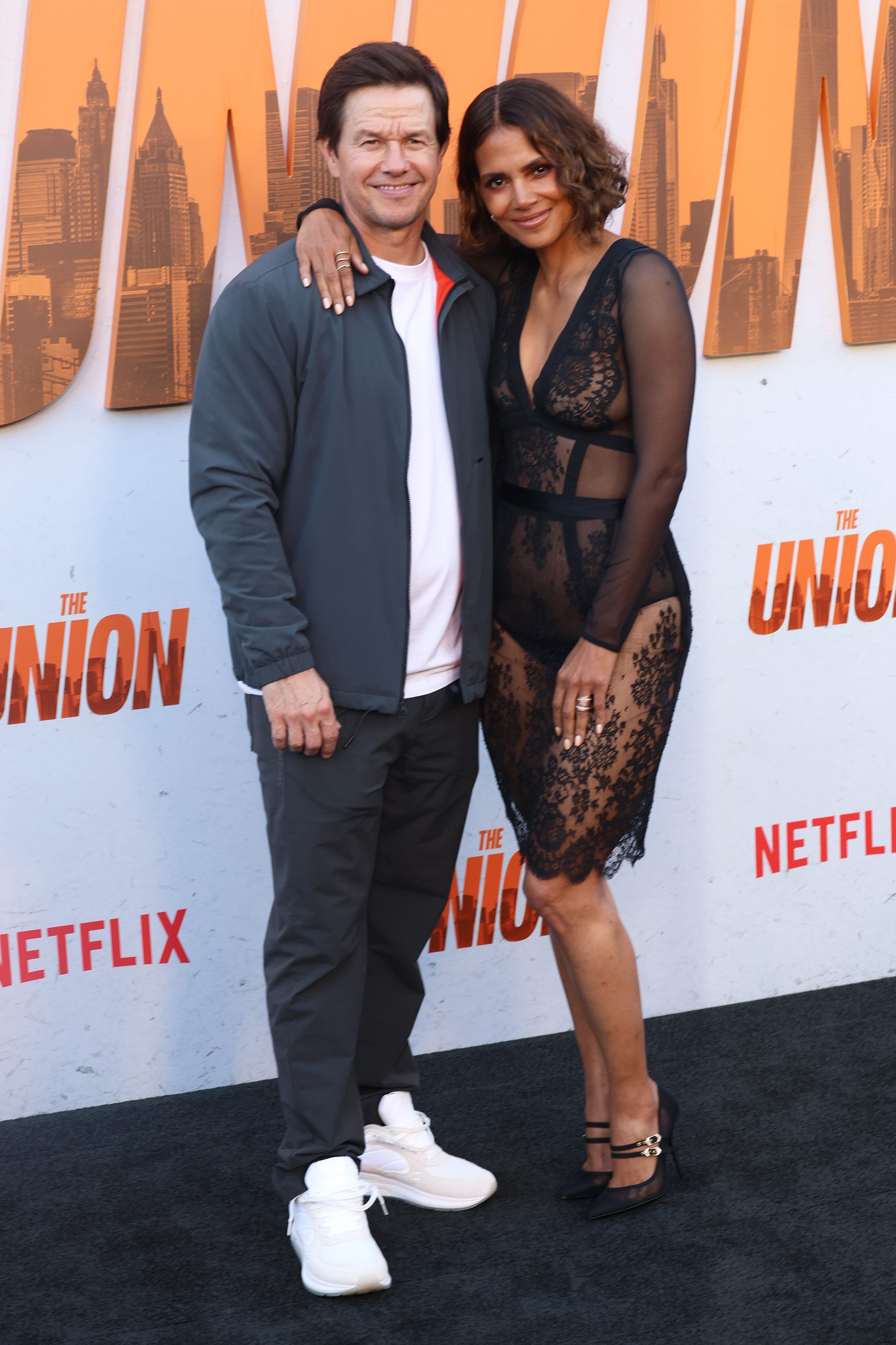 Mark Wahlberg and Halle Berry attend the Los Angeles premiere of Netflixs 