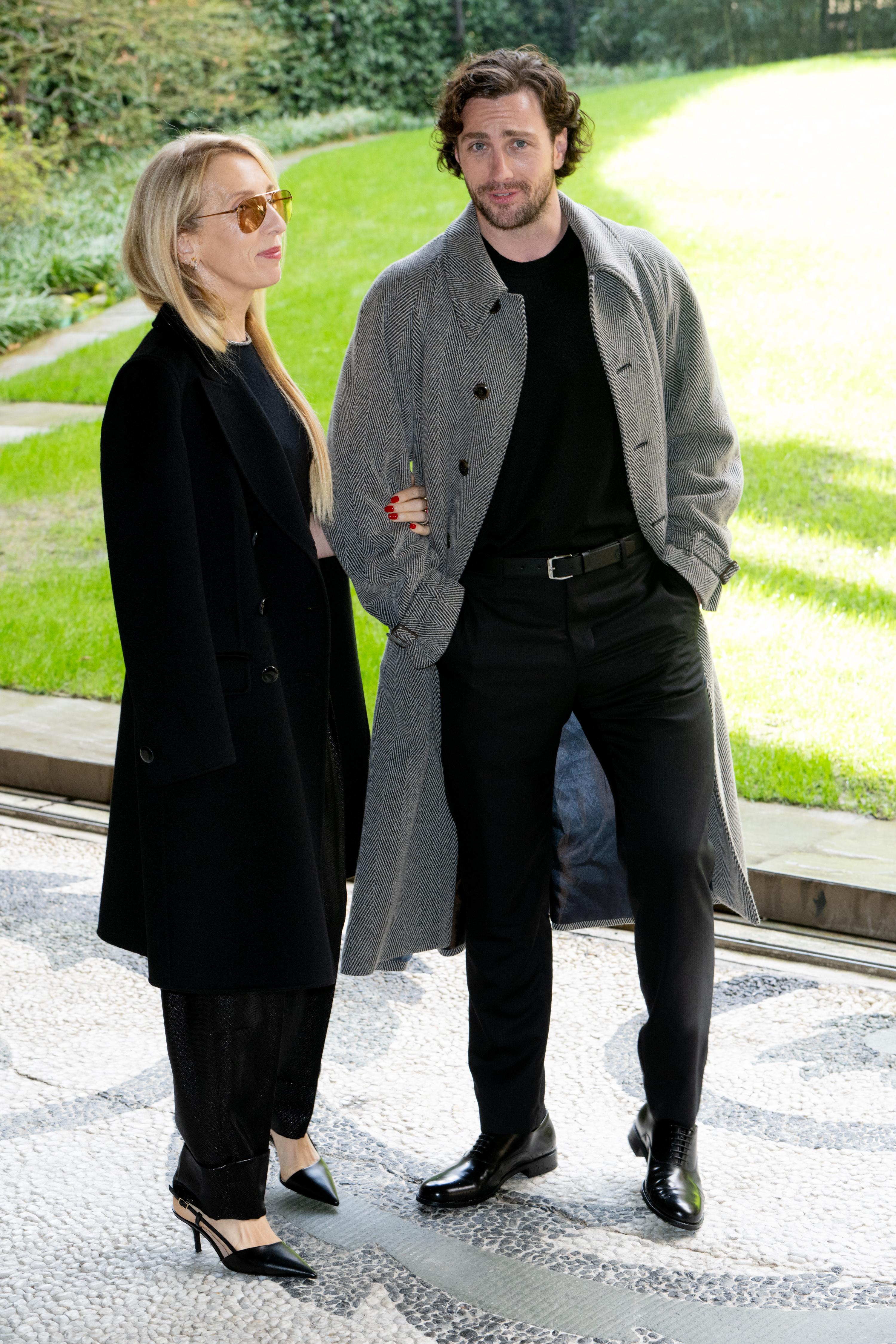 Sam and Aaron Taylor-Johnson at the Milan fashion week in Italy in 2024 | Source: Getty Images