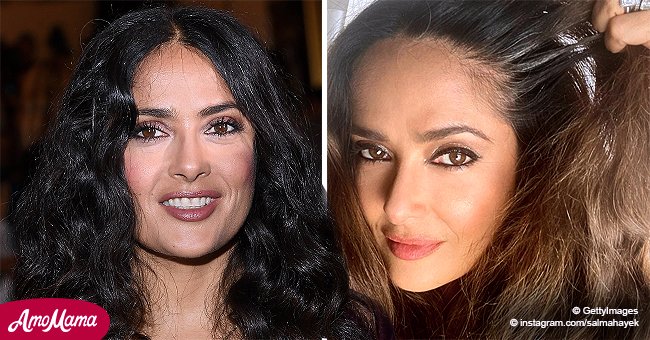 Salma Hayek 53 Shows Off Her Natural Gray Hair In A Photo