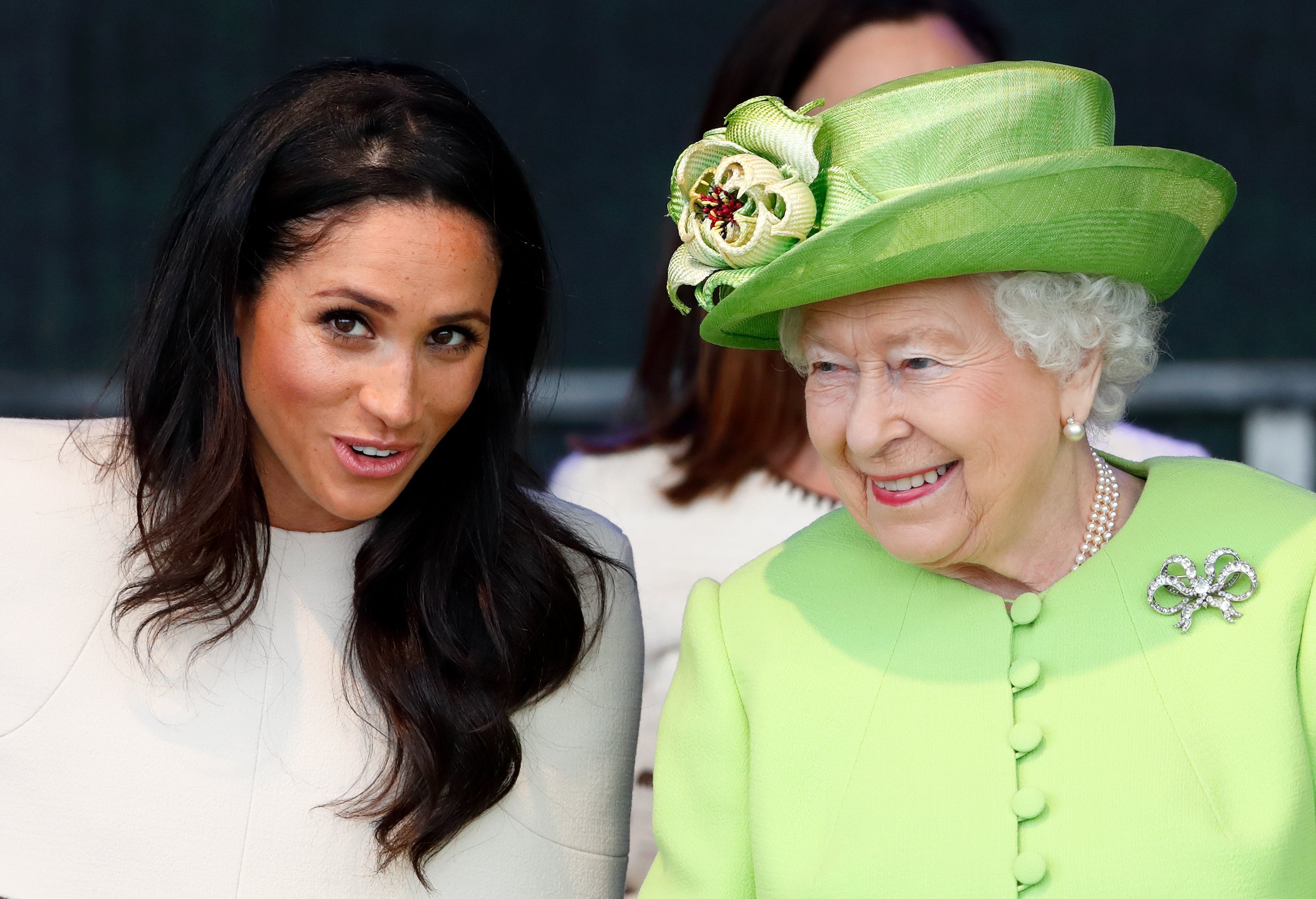 Duchess Meghan and Queen Elizabeth II at a ceremony to open the new Mersey Gateway Bridge on June 14, 2018, in Widnes, England | Source: Getty Images