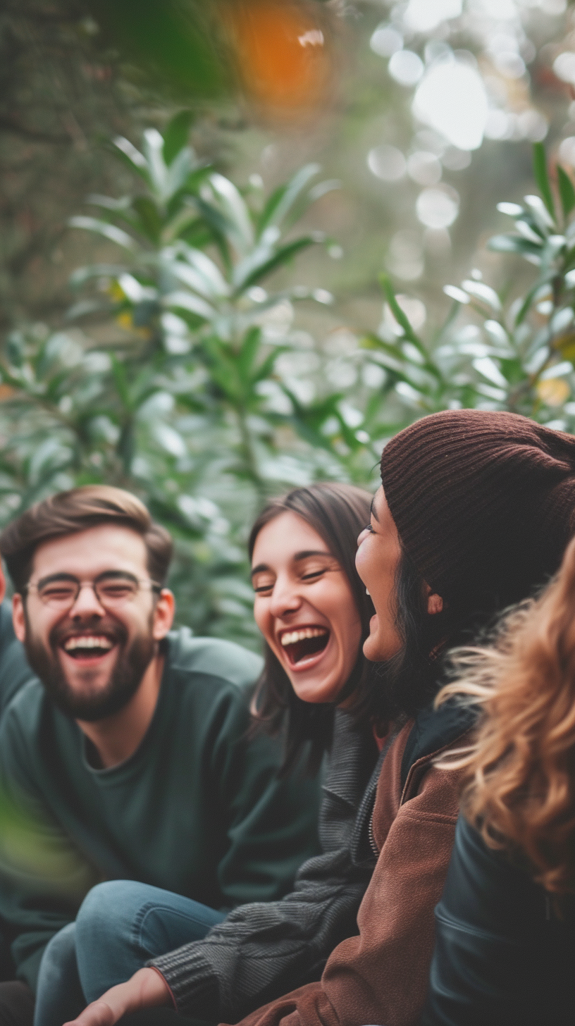 A group of people laughing | Source: Midjourney