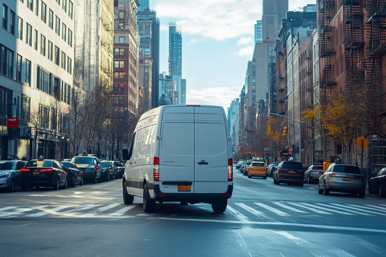 A van driving down a street | Source: Midjourney