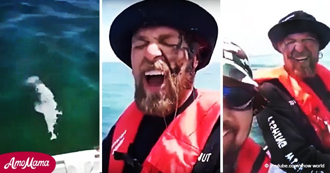 Le moment hilarant où un calmar a craché son encre sur la visage d'un pêcheur
