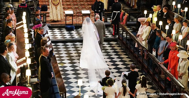 Here's the moment Meghan Markle avoided disaster with her wedding dress