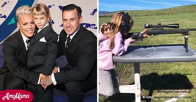 Pink's husband Carey Hart is under fire after filming daughter Willow, 7, shooting a rifle